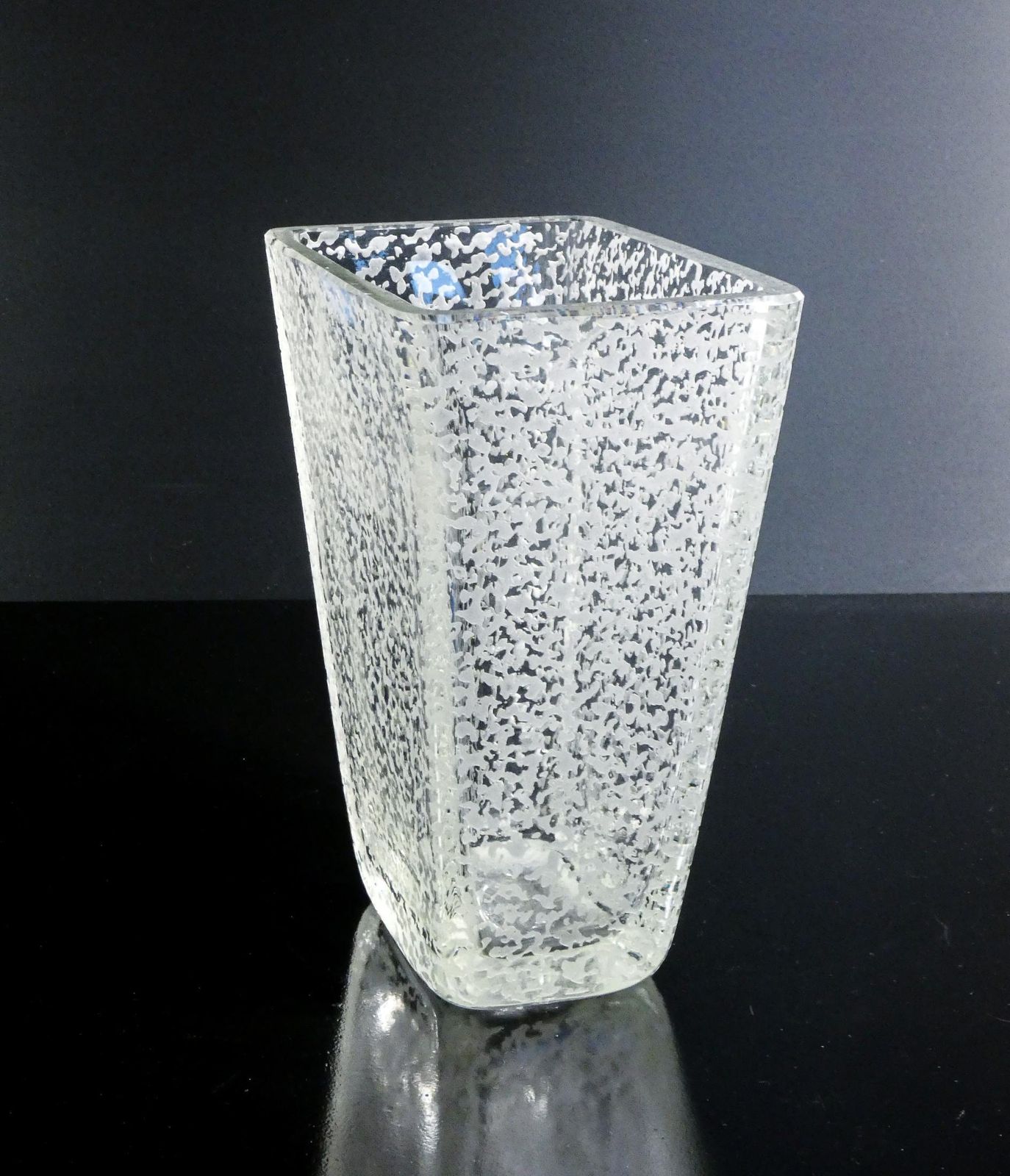 Etched Glass Vase Design Conterie & Cristallerie Murano. Anni 60 photo Home Decor