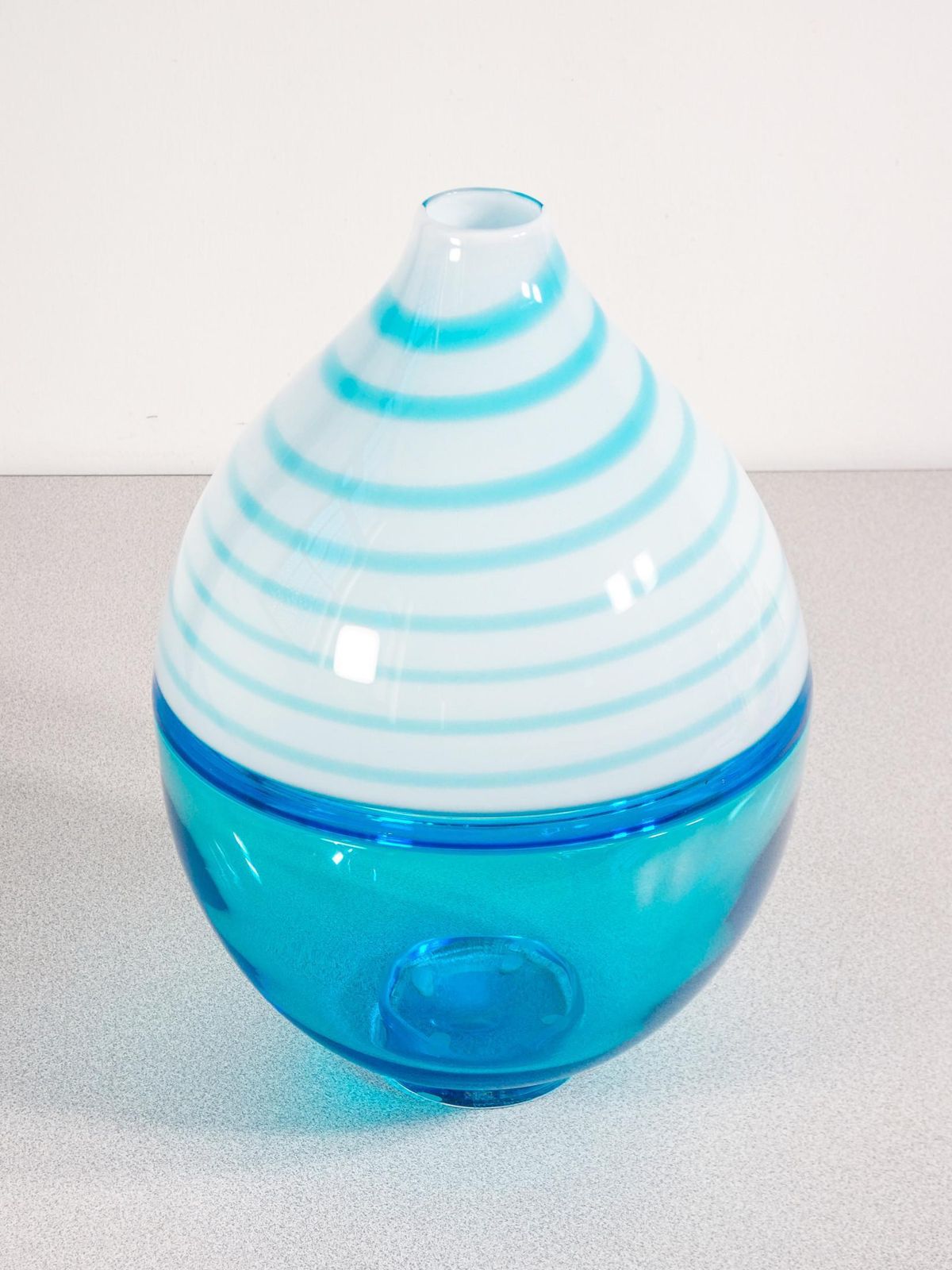 Blown Glass Vase Design Paolo Crepax. Large Blue Version. 1990s photo for sale