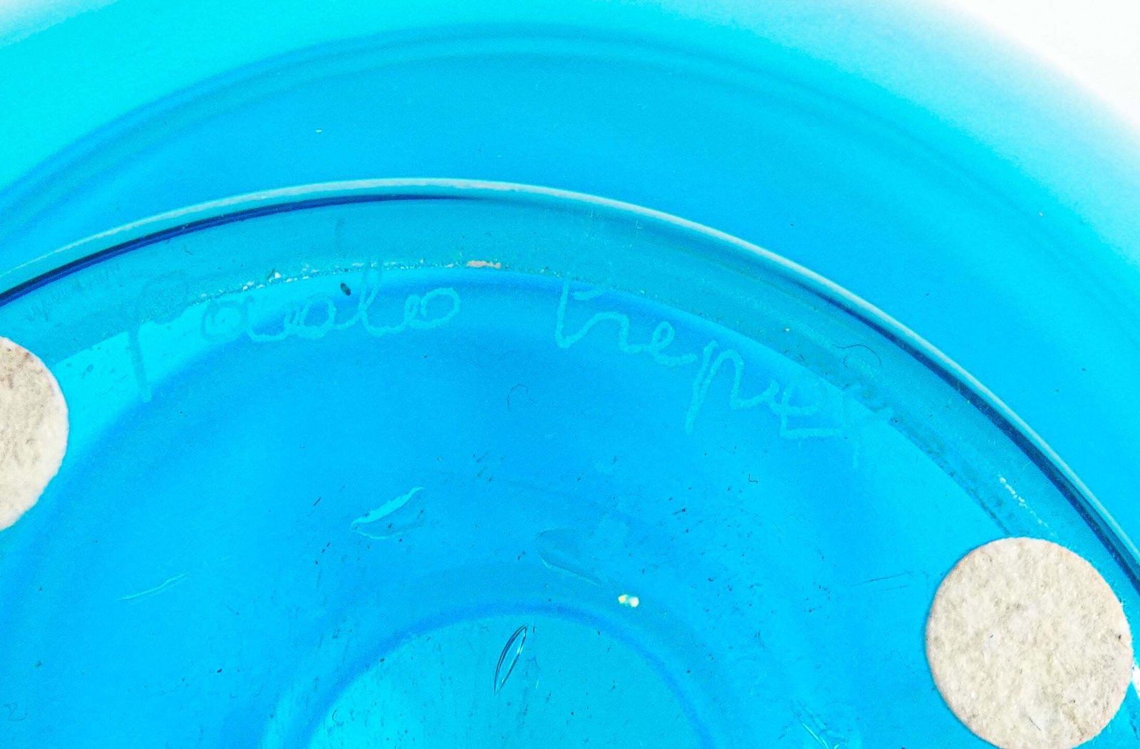 Blown Glass Vase Design Paolo Crepax. Large Blue Version. 1990s photo vintage