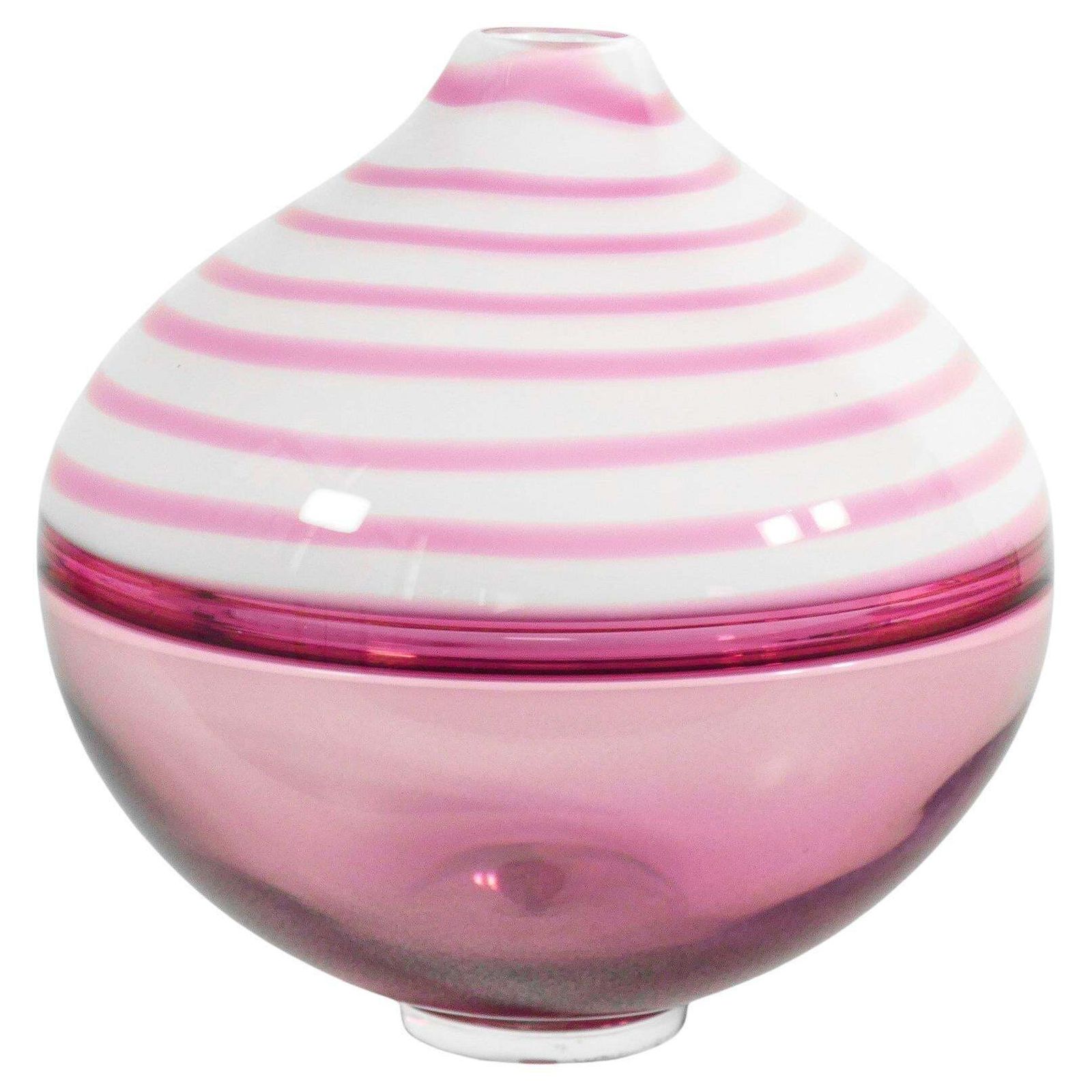 Blown Glass Vase Design Paolo Crepax. Pink Version. 1990s