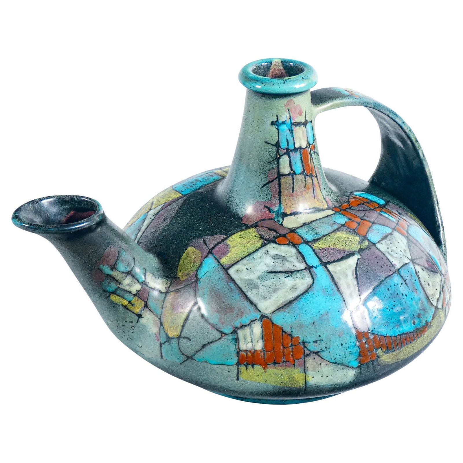 Glazed Ceramic Pitcher, Design Nanni Valentini For Bruno Baratti. Anni 60