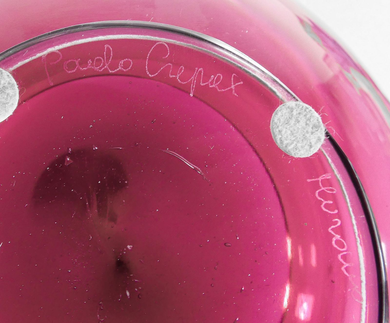 photo for sale Blown Glass Vase Design Paolo Crepax. Large Pink Version. 1990s