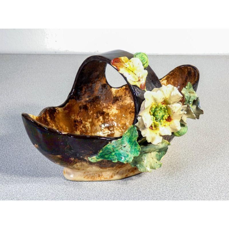 Cachepot Vase In Ceramic Barbotine, France, 1920s photo for sale