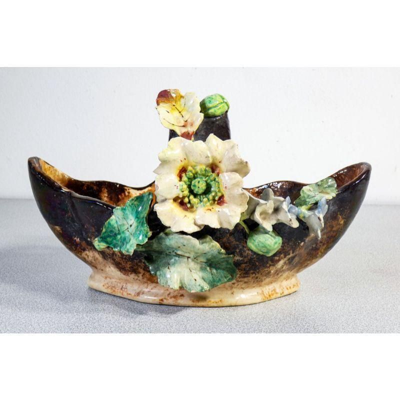 Cachepot Vase In Ceramic Barbotine, France, 1920s photo Home Decor