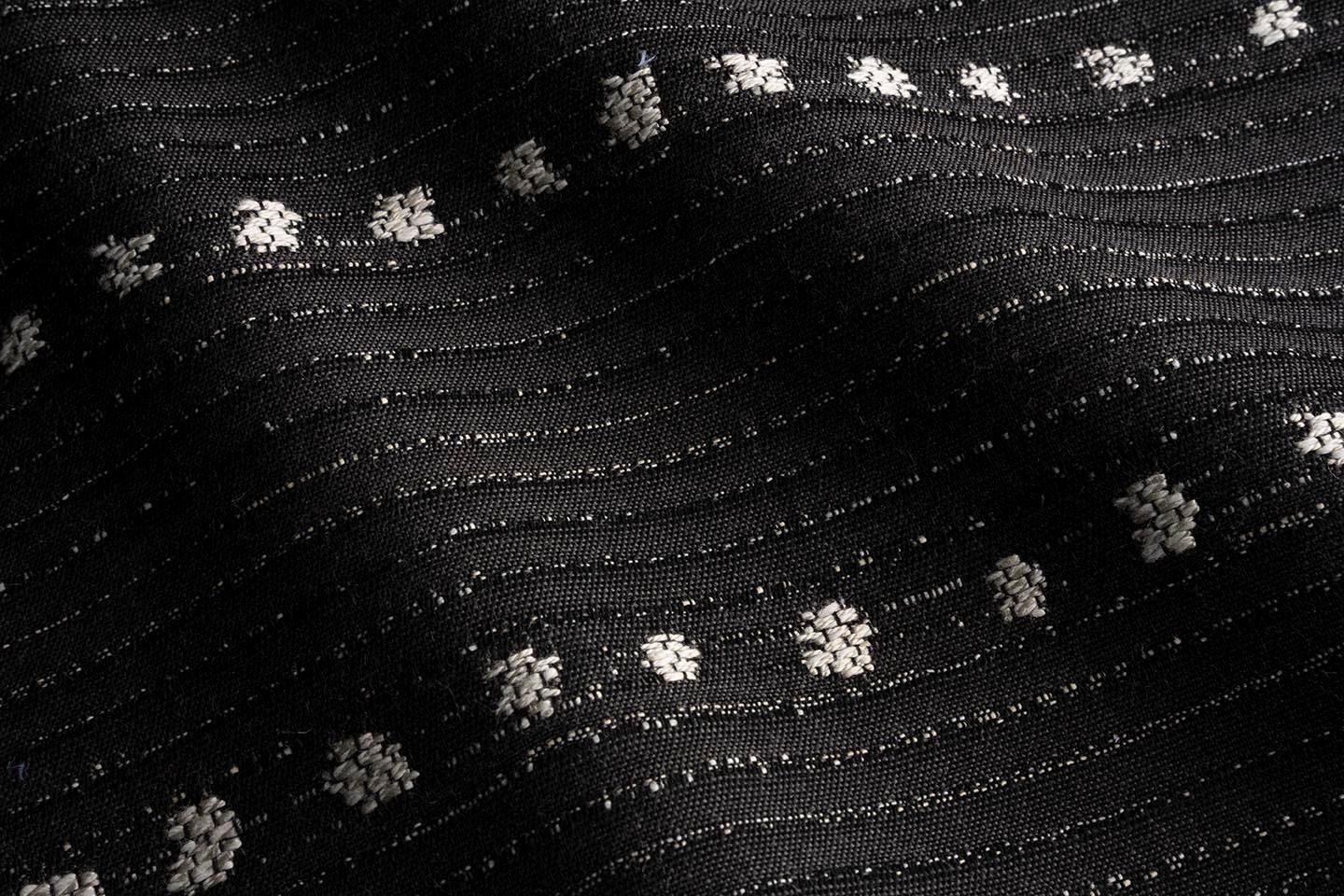 photo for sale Four Mid Century Heart Chairs In Black Perennials Dotty Fabric, Europe, 1960s