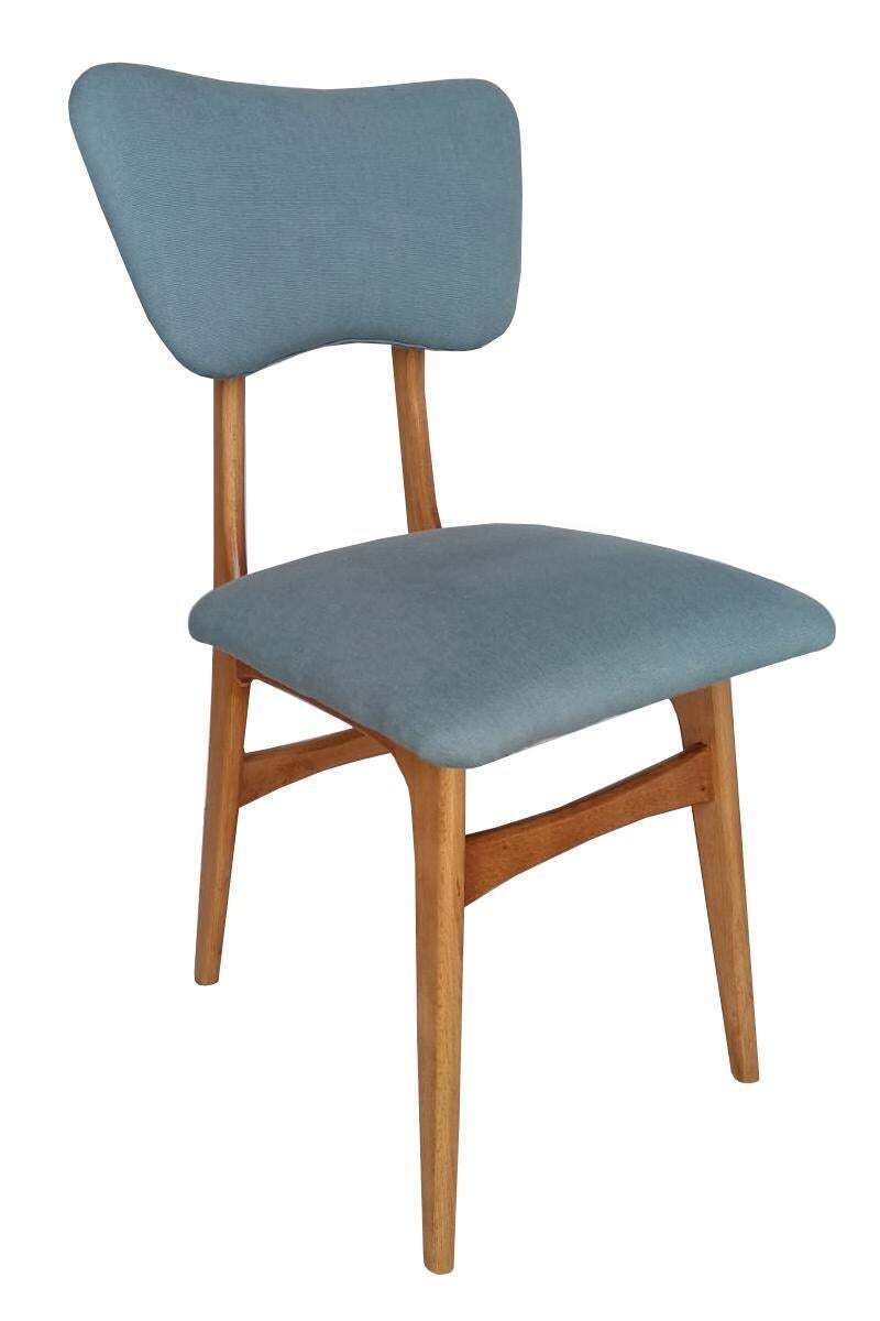 Ten Mid Century Butterfly Chairs, Blue Pierre Frey Linen, Oak Wood, Europe, 1960 photo 8234.0