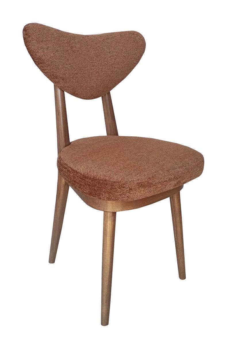 Mid Century Heart Chair In Brown Orange Velvet, Europe, 1960s photo Furniture