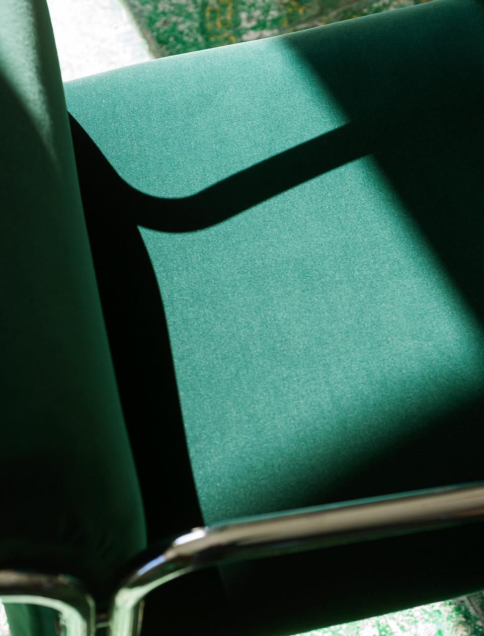 Set Of Ten Mid Century Heart Chairs, Green Cotton Velvet By Dedar, Europe, 1960s photo Furniture