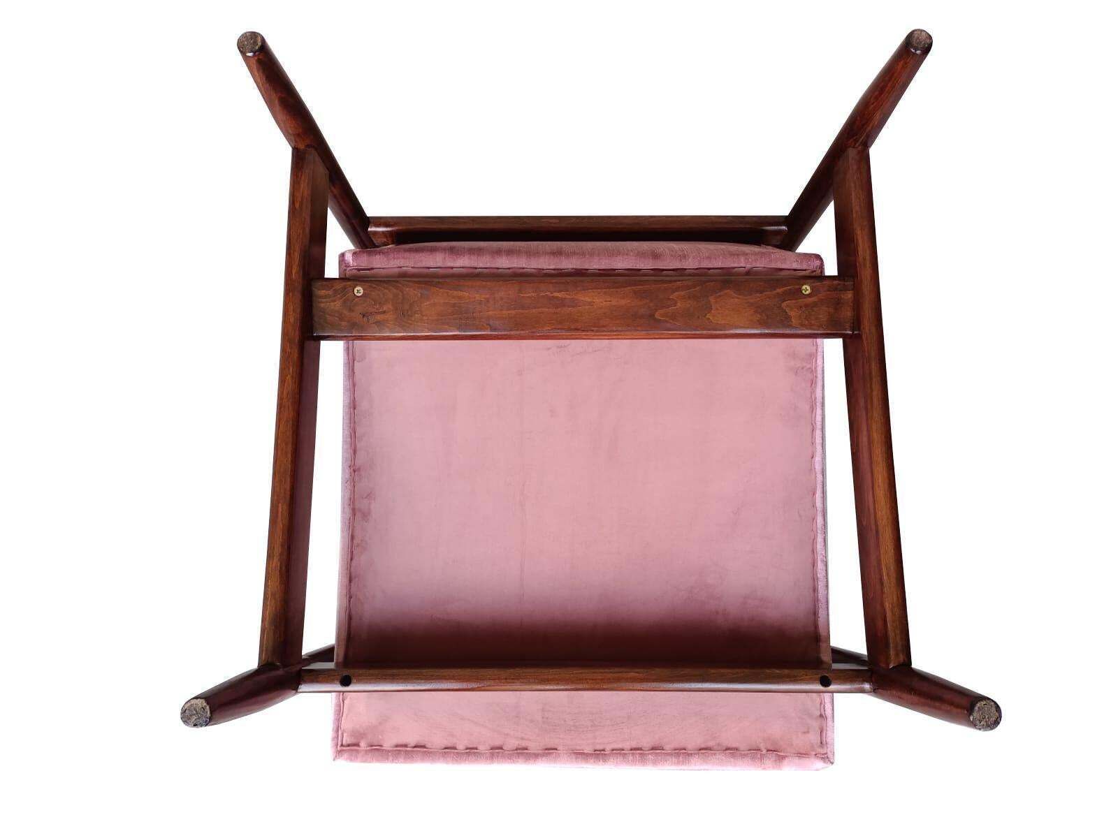 Mid Century Pink Glossy Velvet Armchair, Designed By Edmund Homa, Europe, 1960s. photo Furniture