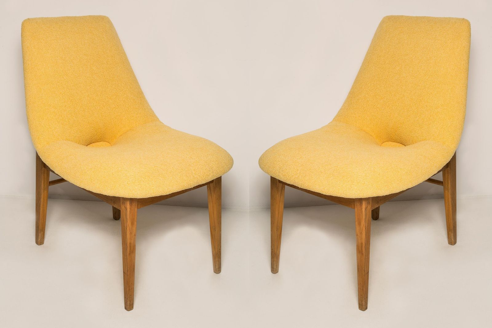 Set Of Two Rare Mid Century Yellow Shell Chairs, H. Lachert, Europe, 1960s photo furniture