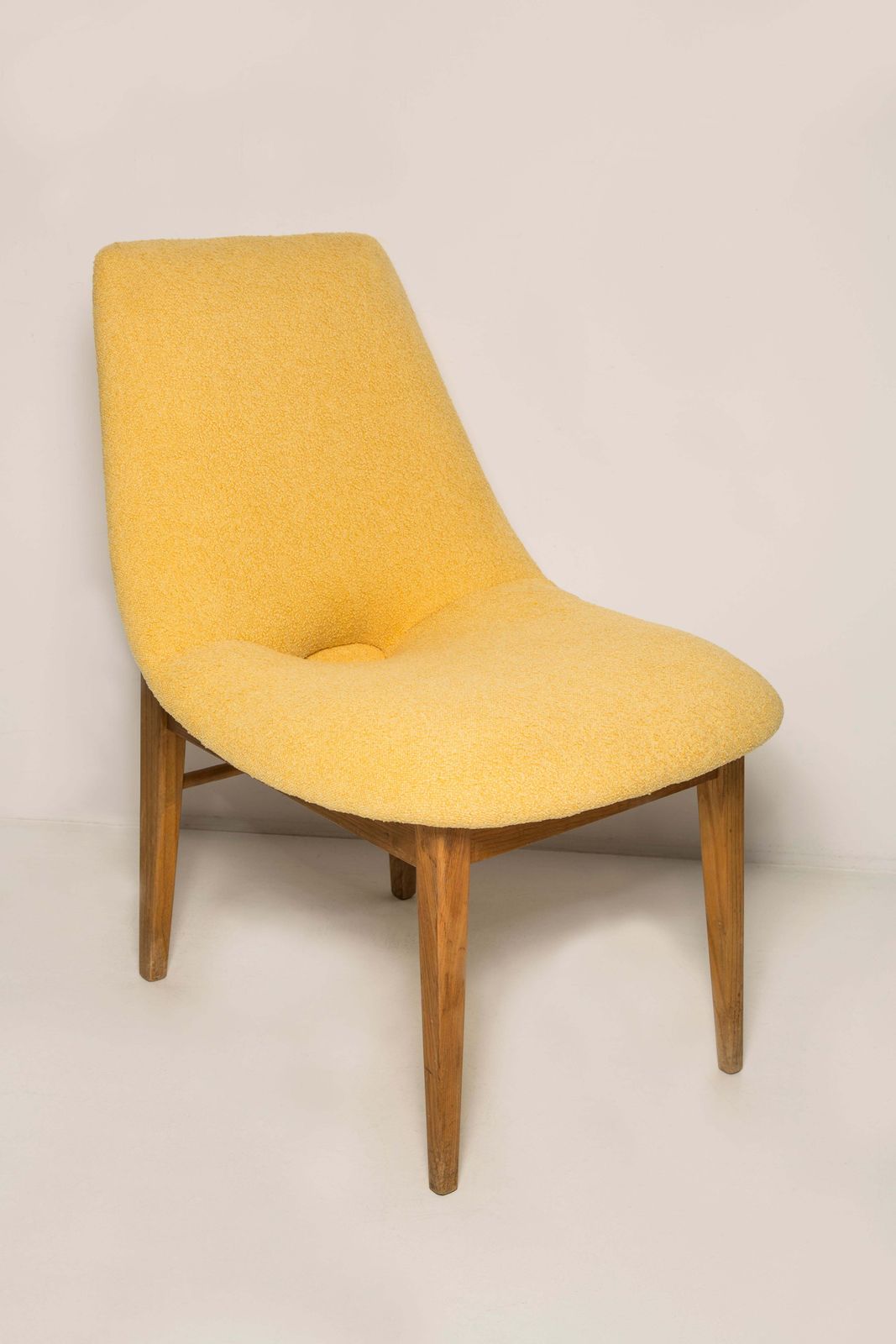 Set Of Two Rare Mid Century Yellow Shell Chairs, H. Lachert, Europe, 1960s photo for sale