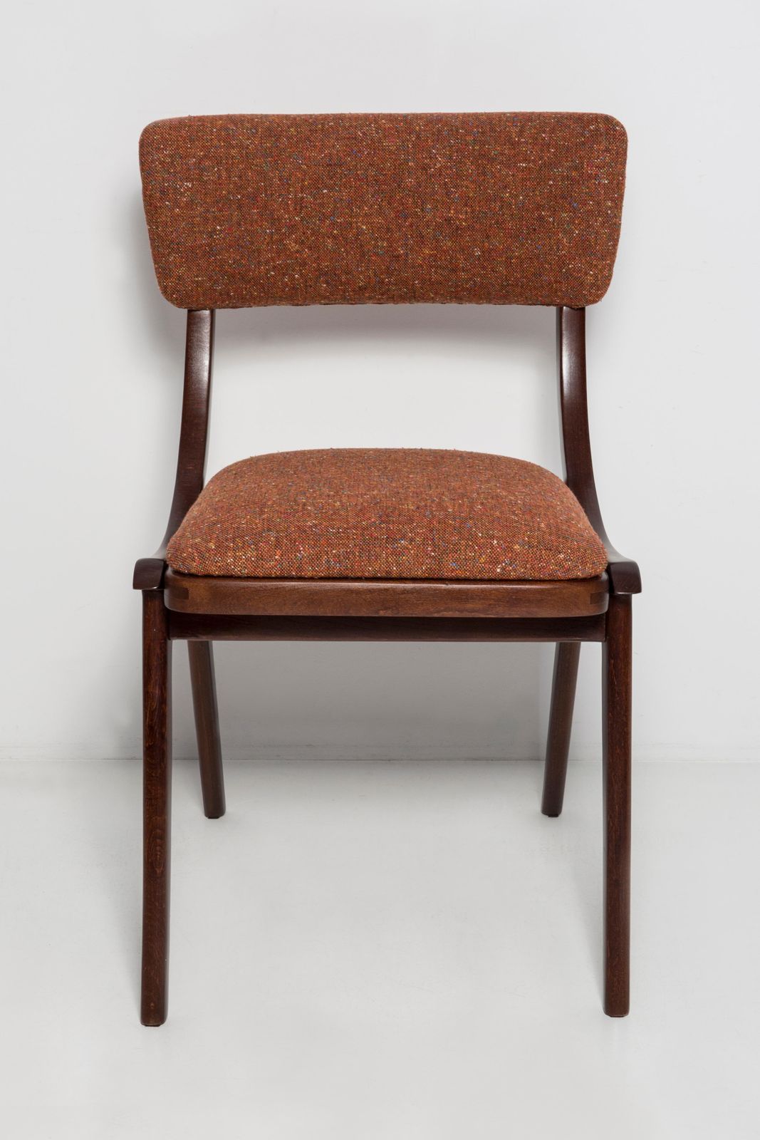 Mid Century Modern Bumerang Chair, Orange Melange, Poland, 1960s photo for sale