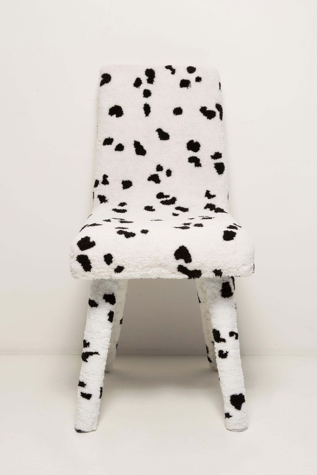 Four Midcentury Hand Tufting Cruella Dalmatian Wool, Rajmund Halas Chairs, 1960s photo 5146.0