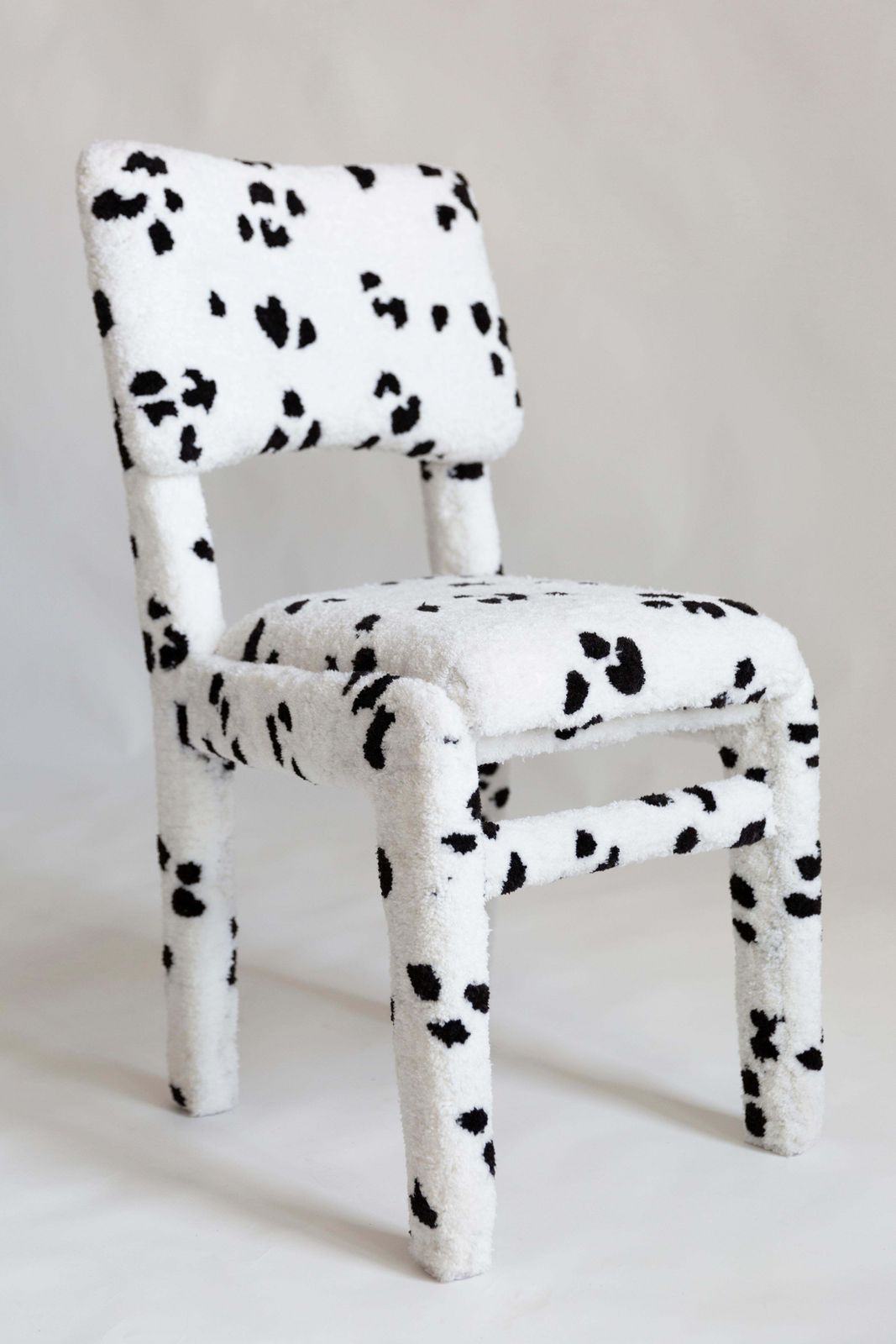 photo buy Mid Century Hand Tufting Dalmatian Chair, Rajmund Halas, Poland, 1960s