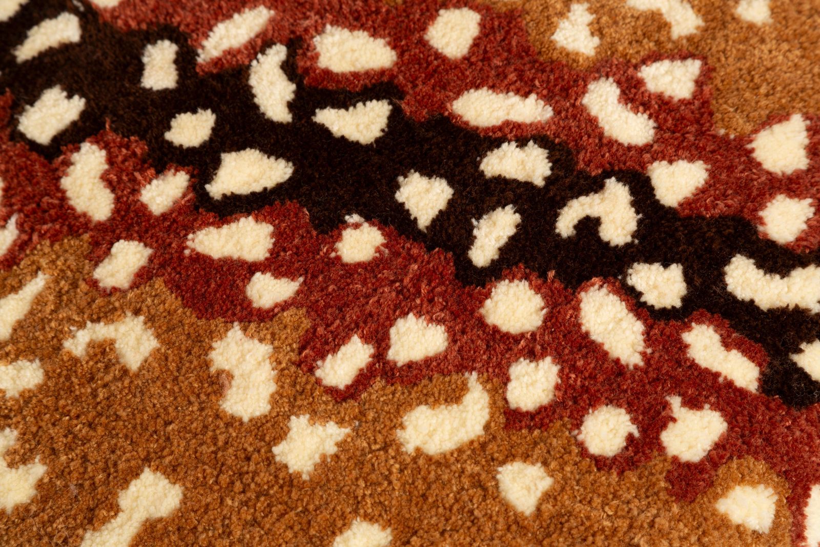 Set Of Two Mid Century Hand Tufting Bambi Roe Deer Wool Stools, Europe, 1960s photo vinterior