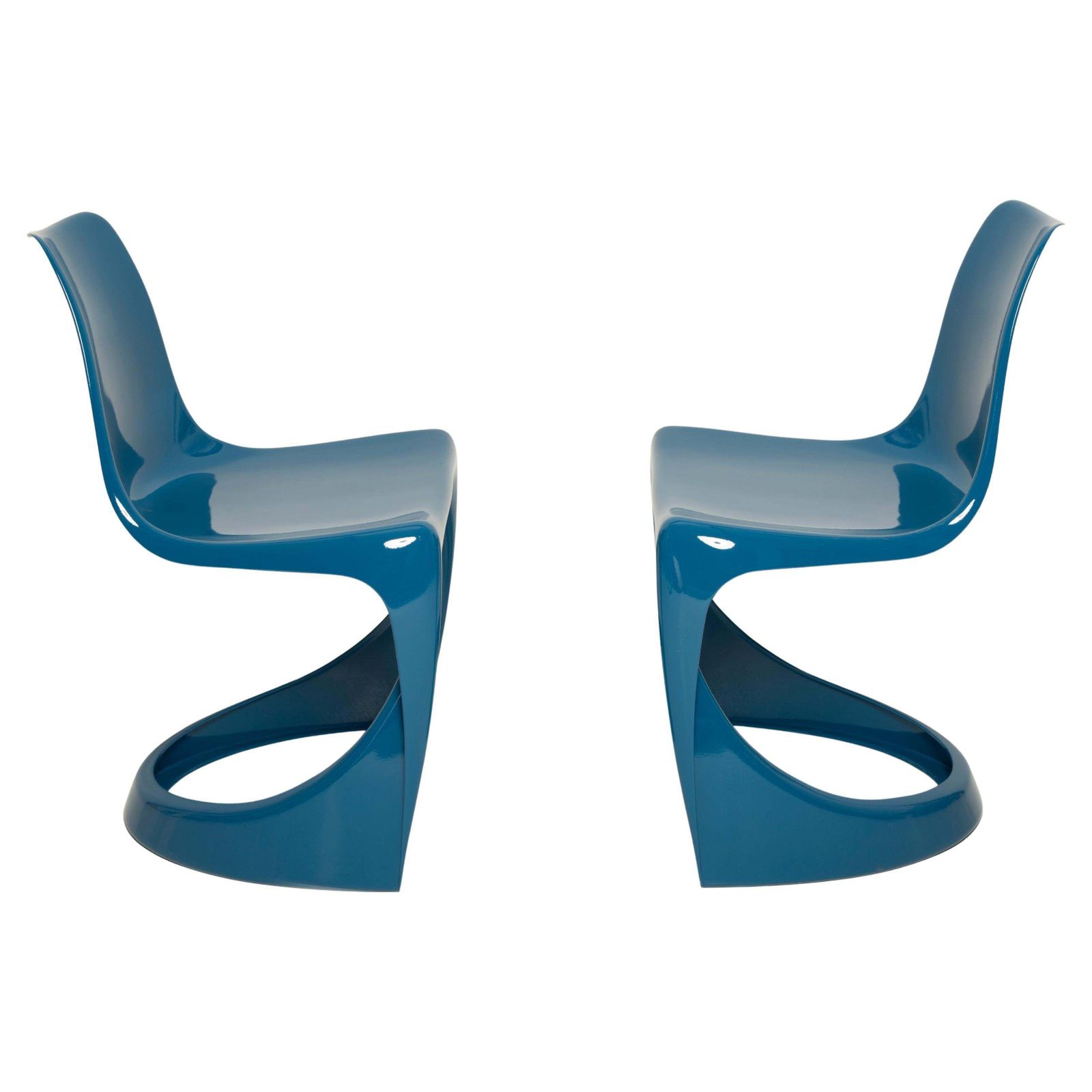 Set Of Two Mid Century Sea Blue Cado Chairs, Steen østergaard, Europe, 1960s