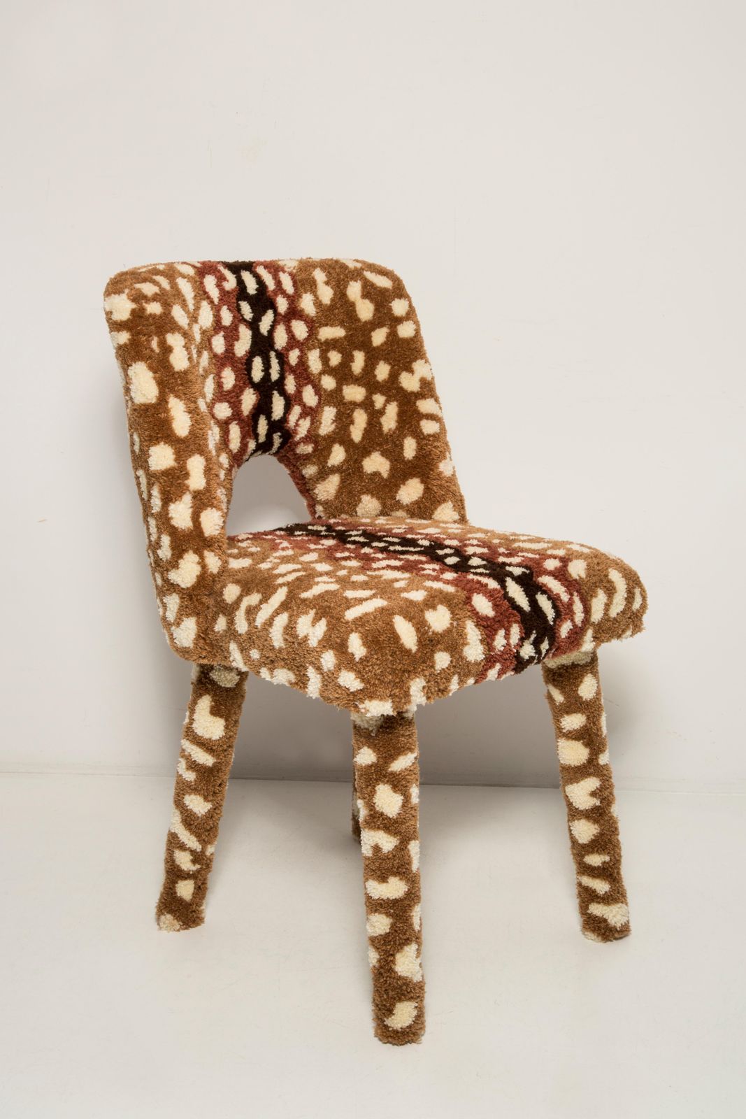 Mid Century Hand Tufting Roe Deer Bambi Wool Shell Chair, Europe, 1960s photo furniture