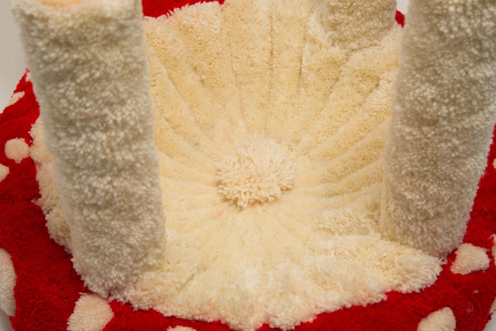 photo for sale Set Of Two Mid Century Hand Tufting Mushroom Wool Stools, Europe, 1960s