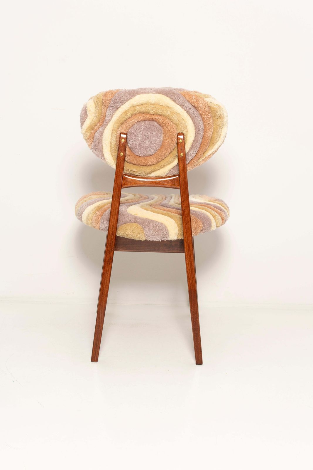 Set Of Eight Mid Century Mushroom Chairs, Hand Tufting Beige Wool, Europe, 1960s photo vintage