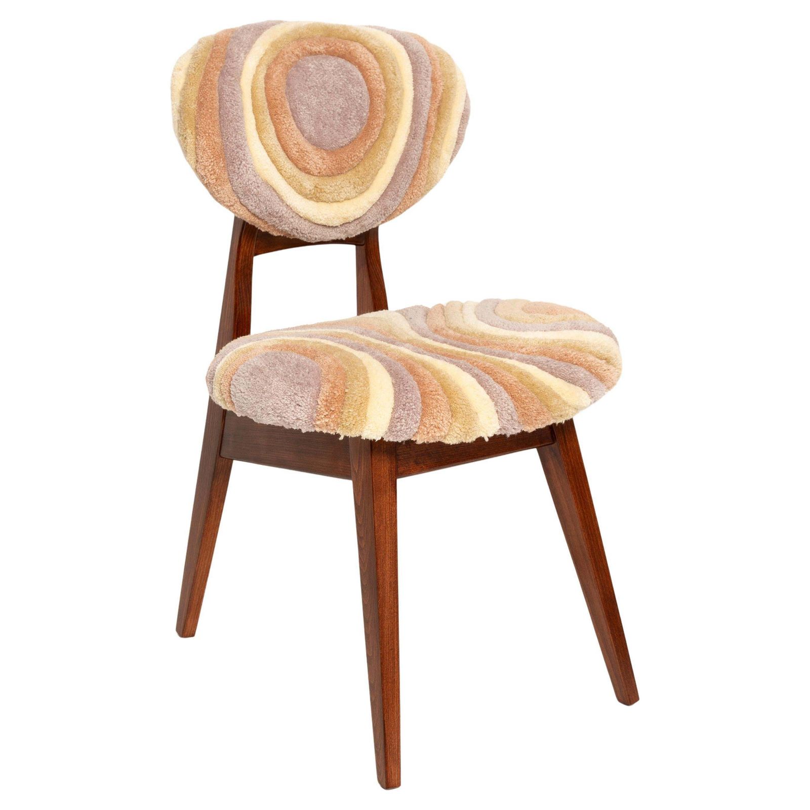 Mid Century Mushroom Chair, Hand Tufting Beige Wool, Europe, 1960s