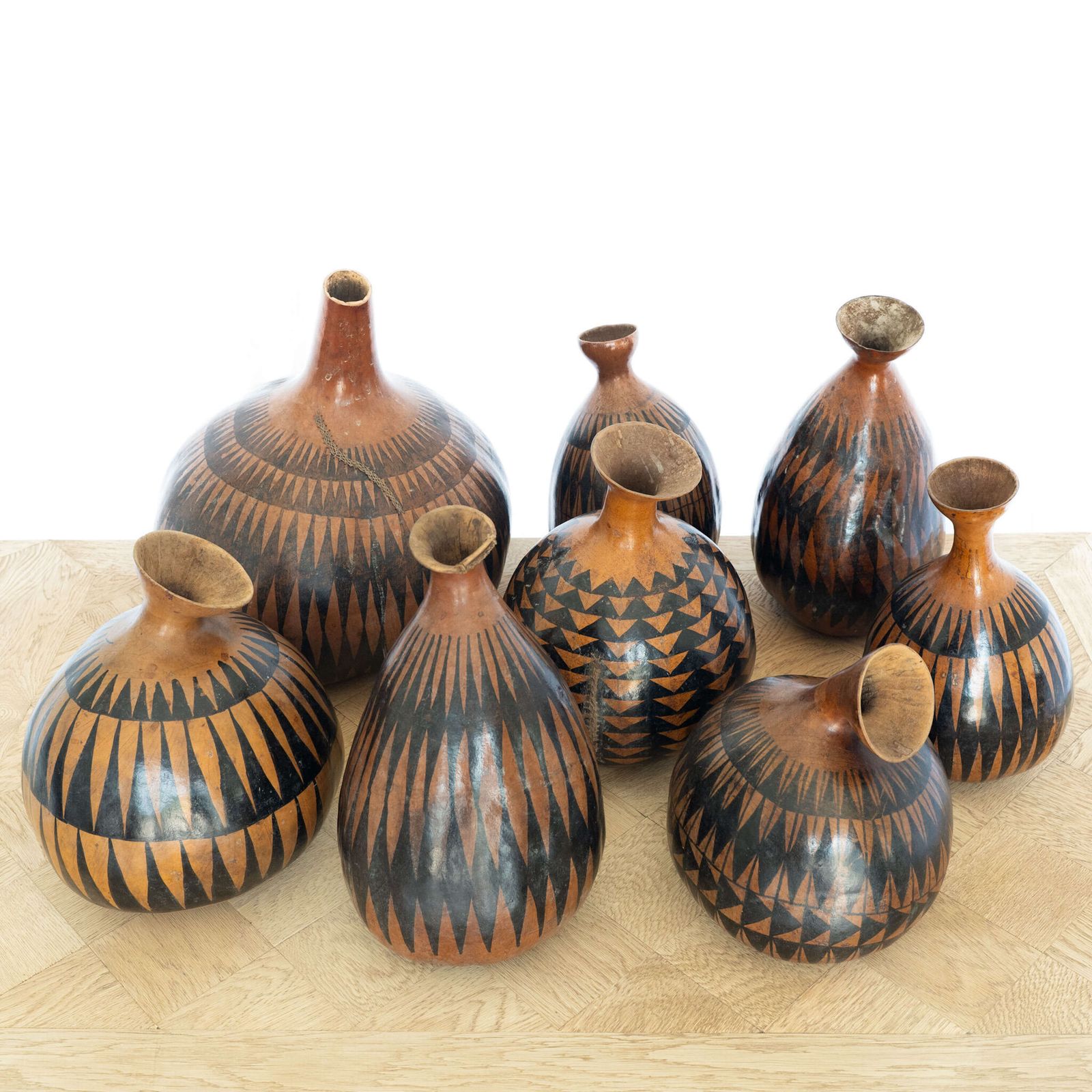 Collection Of 8 Rwandan Gourds photo Home Decor