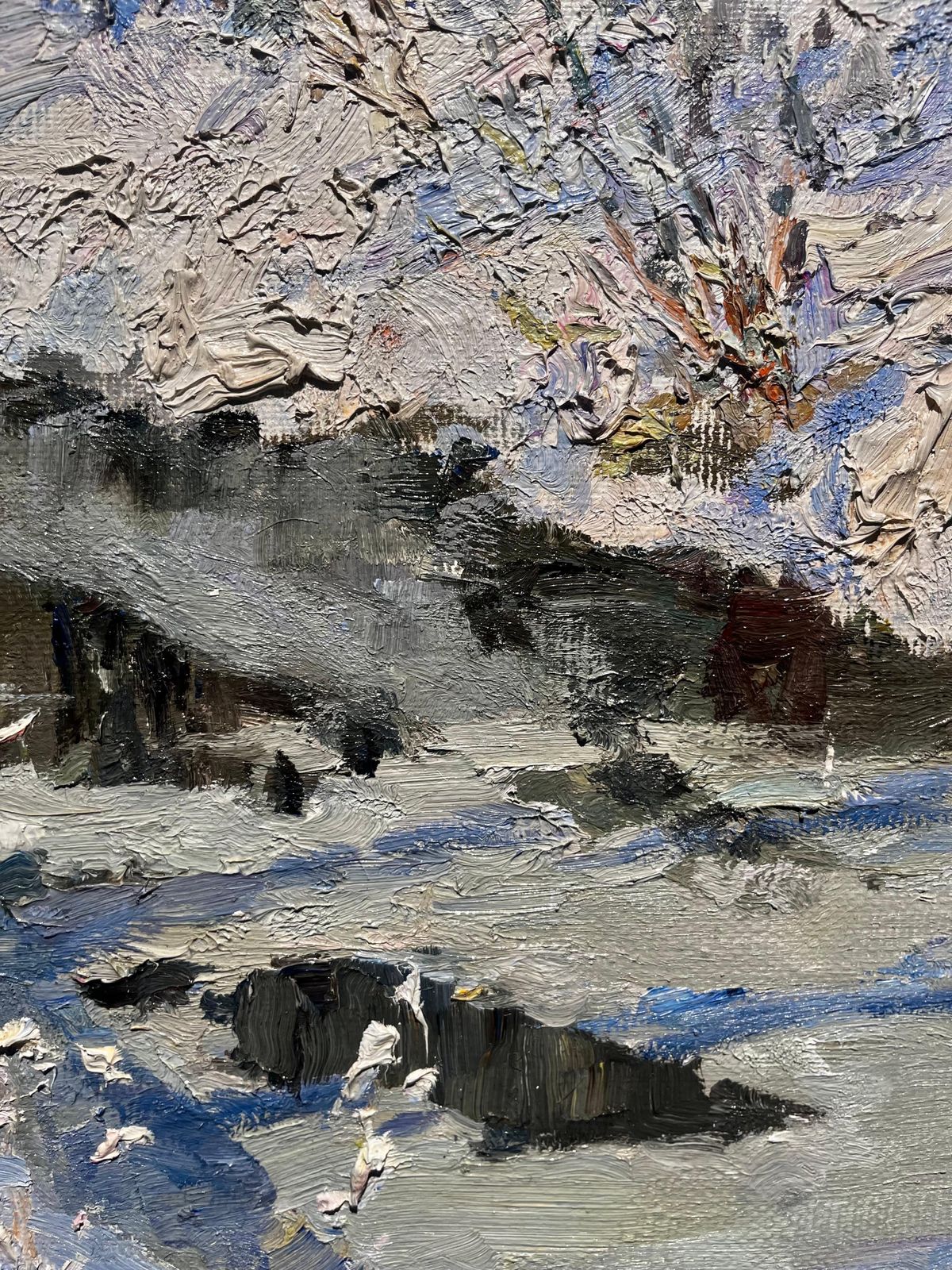Georgij Moroz"Brina" Olio Cm. 90 X 85  2000  Paesaggio Innevato200 photo vinterior