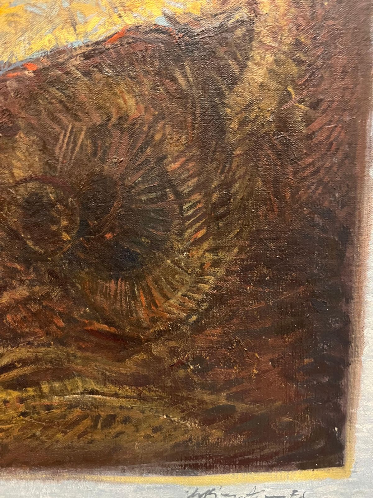 Giacomo Soffiantino"Fossils And Shells" Oil Cm. 100 X 120 Yellow, Brown  19601960 photo Art