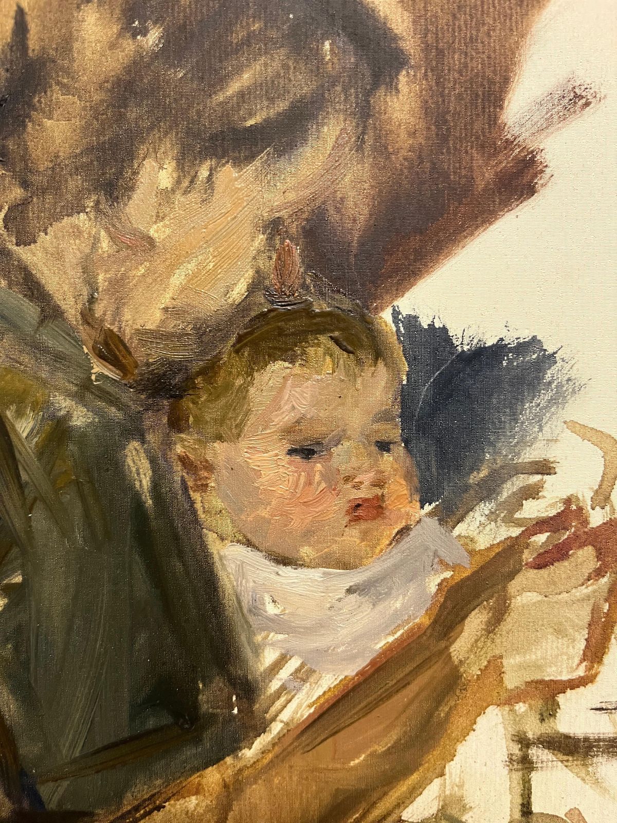 Klara Vlassova" Mother With Child" Oil Cm. 50 X 35 19701970 photo for sale