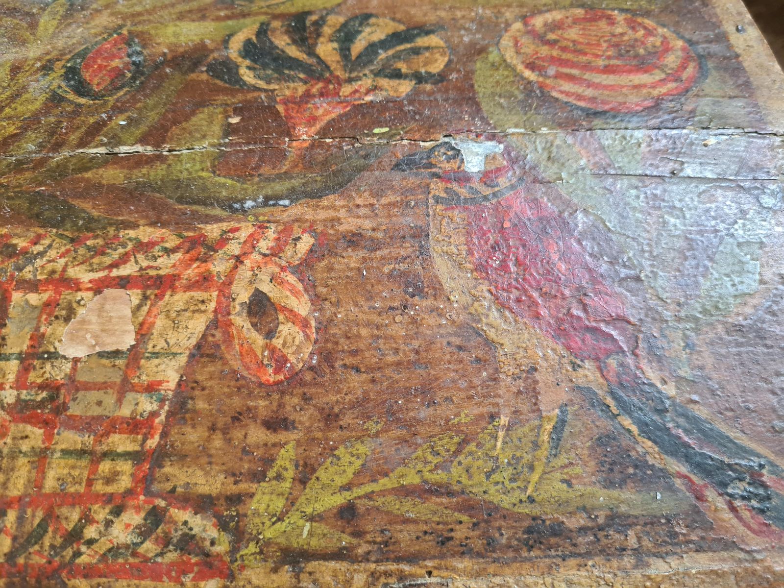 Unknownwedding Chest Of Corinne De Blaru, French 19th Century Folk Art Painted1840s photo buy