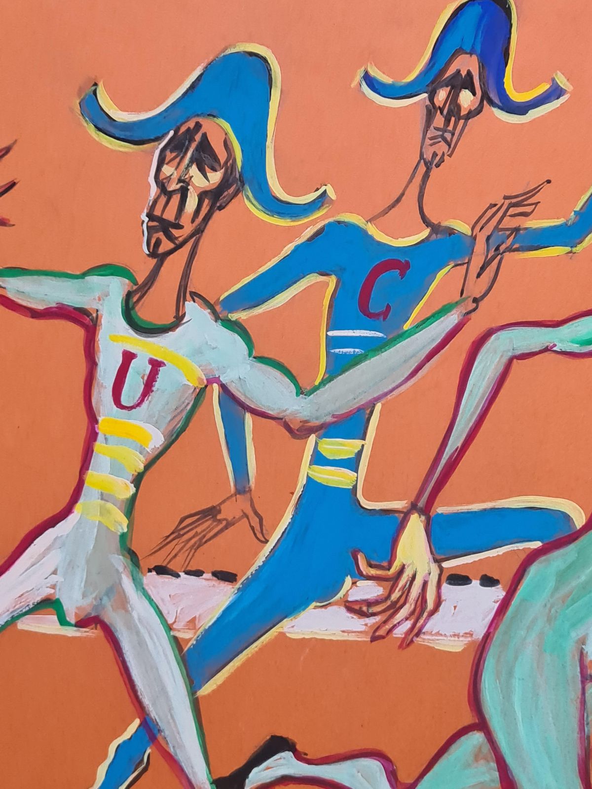 Jean Ducelfrench Watercolour And Gouache, The Harlequins1992 photo vinterior