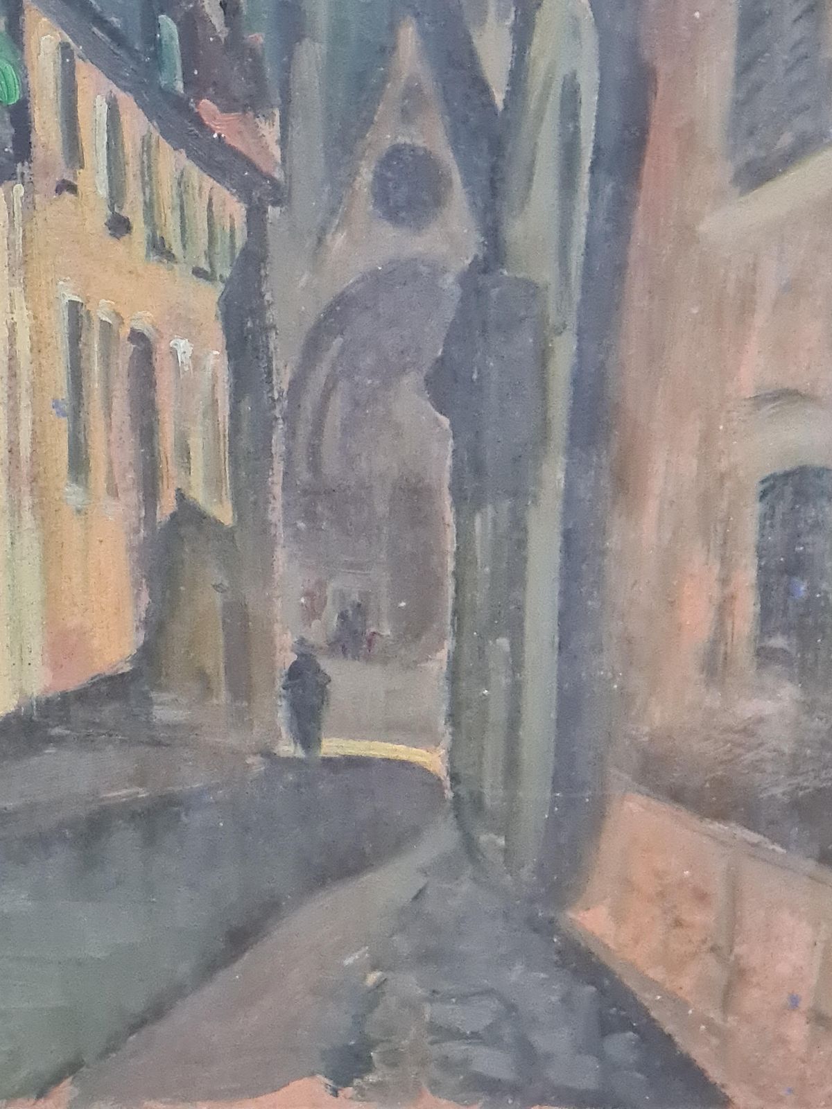 Jacques Buecherfauvist Impressionist Cityscape Street In Bruges Follower Of Maurice De Vlaminck photo for sale
