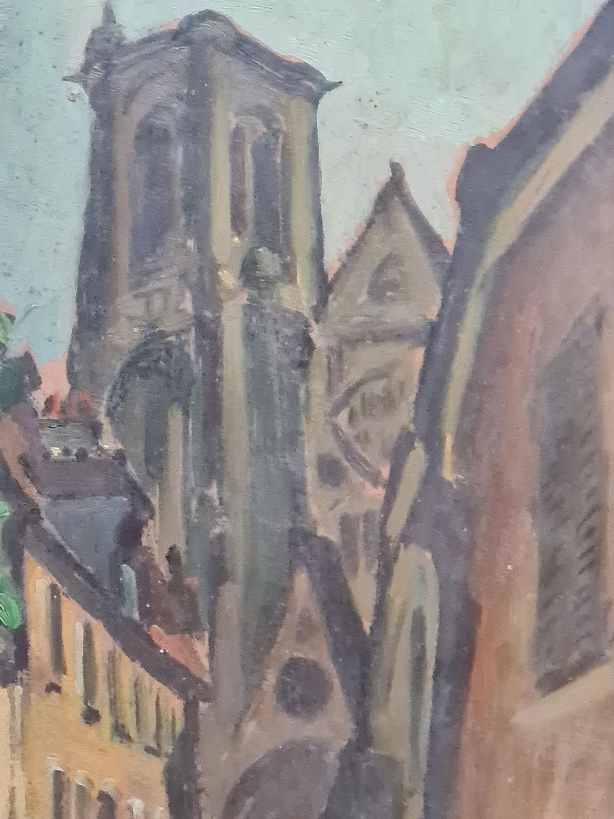 Jacques Buecherfauvist Impressionist Cityscape Street In Bruges Follower Of Maurice De Vlaminck photo Art