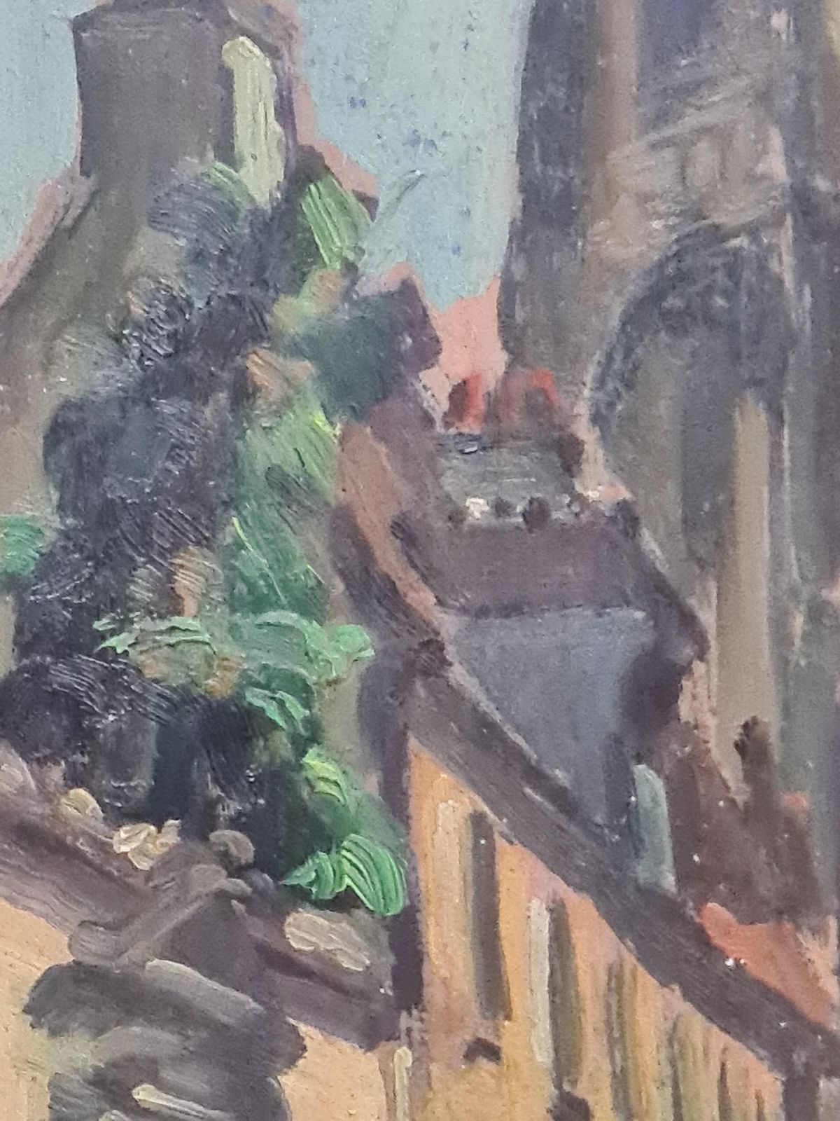 Jacques Buecherfauvist Impressionist Cityscape Street In Bruges Follower Of Maurice De Vlaminck photo vinterior