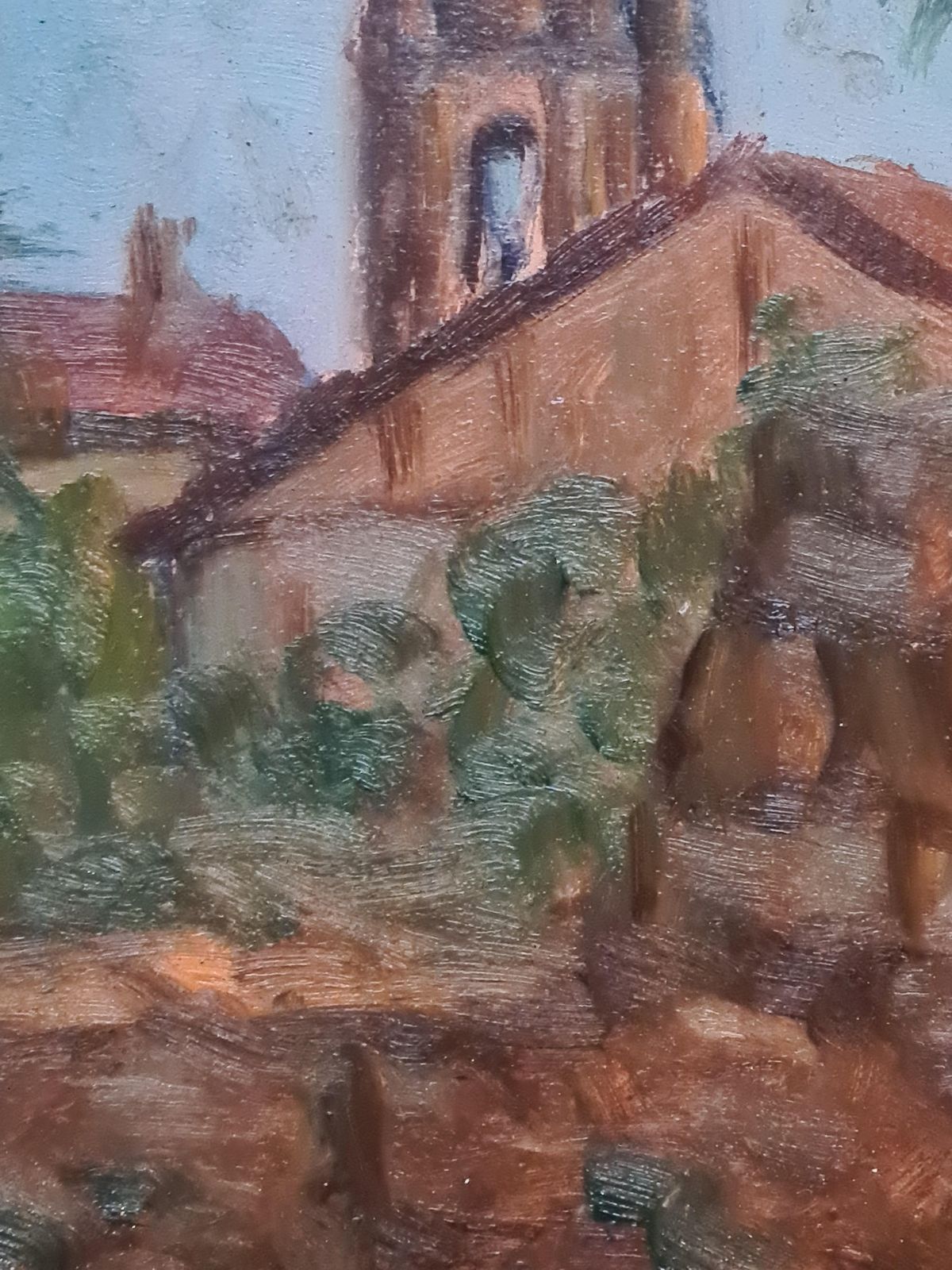 Georges Guerinfrench Impressionist Barbizon School Oil On Board, Palm Tree And Spires1930s photo vinterior