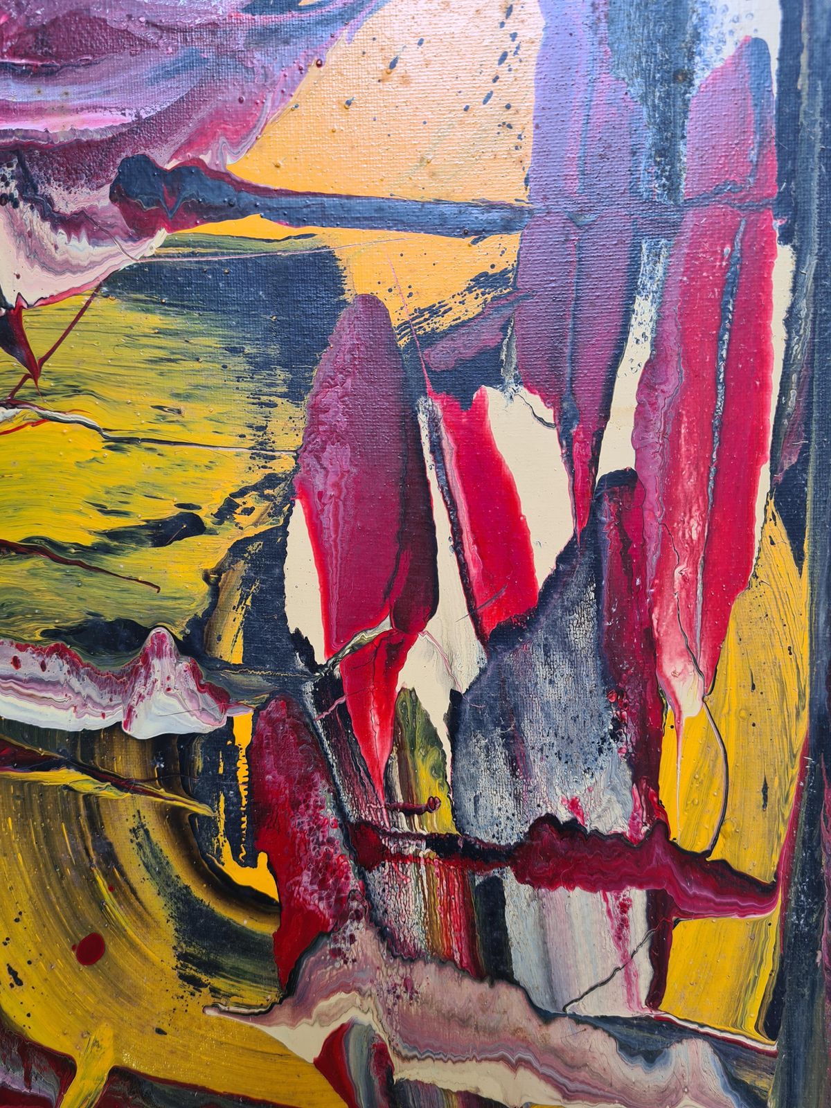 Abstrusfrench Abstract Expressionist Oil On Canvas, Les Alliance Au Crepuscule2000 photo 818.0