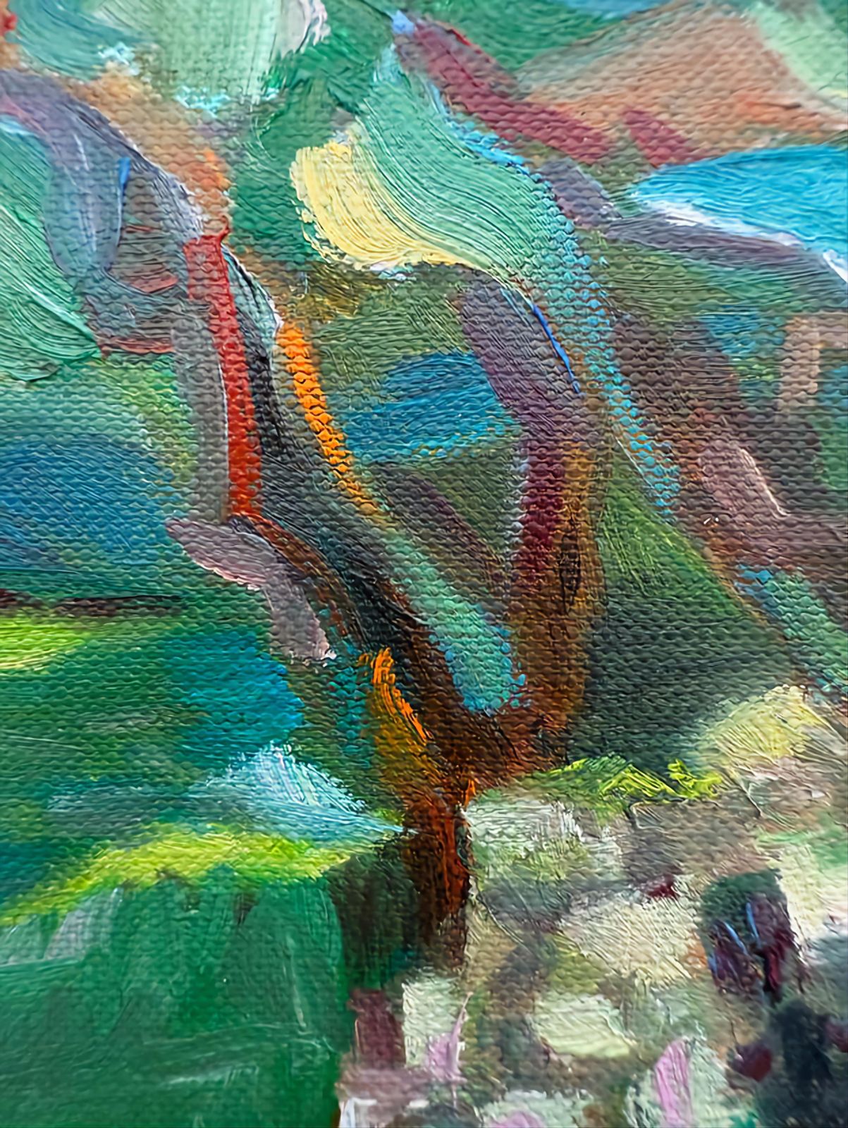 photo for sale Bernadette Van Baarsen Contemporary Expressionist Oil On Linen. 'Chêne De Bastigales'.2023