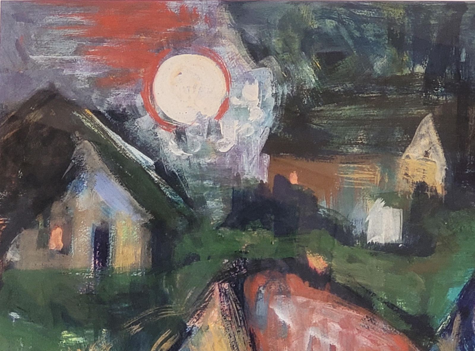 Raphaël Arnal Mid Century French Expressionist Landscape Portrait, La Fermière Normande.1949 photo for sale