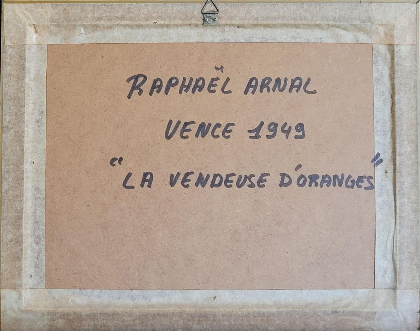 photo vinterior Raphaël Arnal Mid Century Abstract Expressionist Oil, 'La Vendeuse D'oranges'.1949