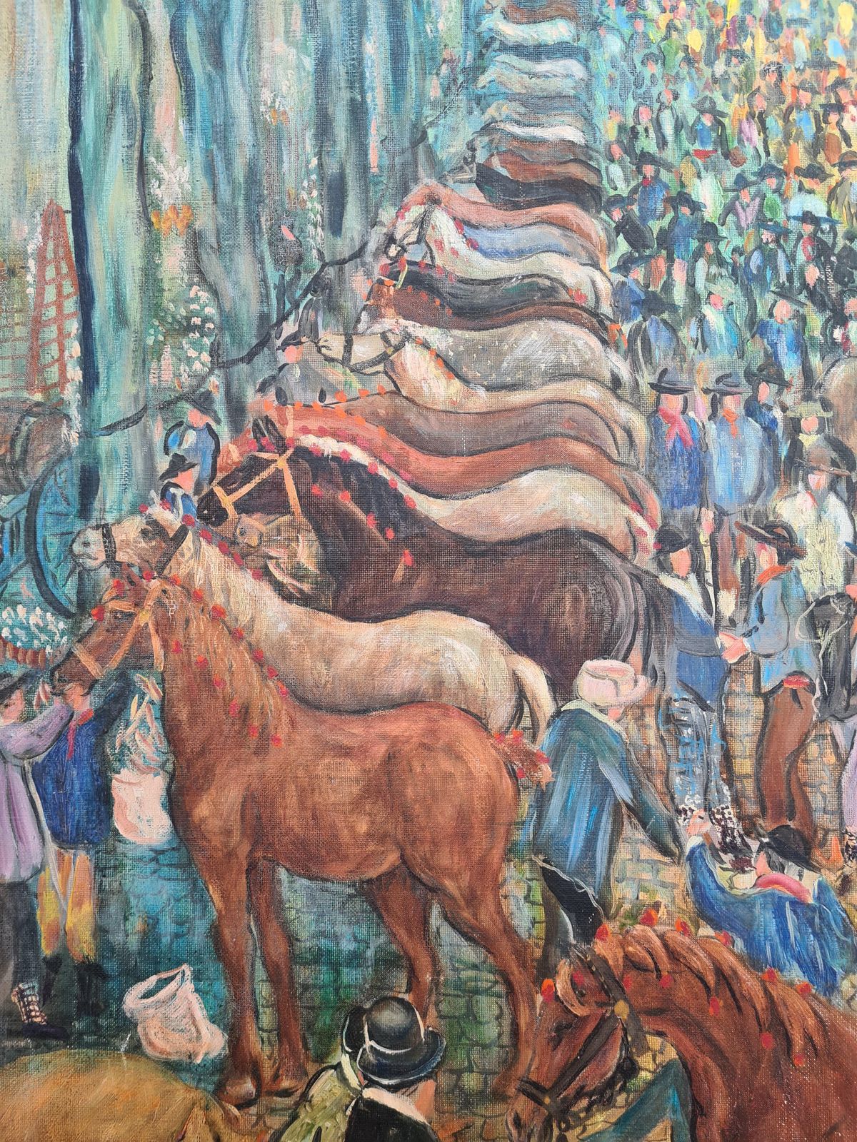 Tanimlarge Scale Early 20th Century Oil On Canvas, The Agriculture And Livestock Fair photo 2059.0