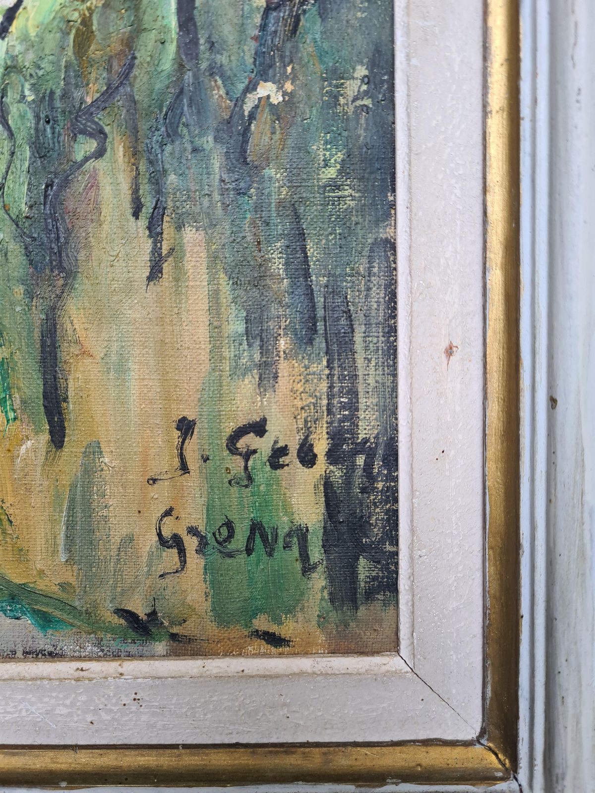 J Georgesmid 20th Century Oil On Canvas View Of Grenada photo furniture