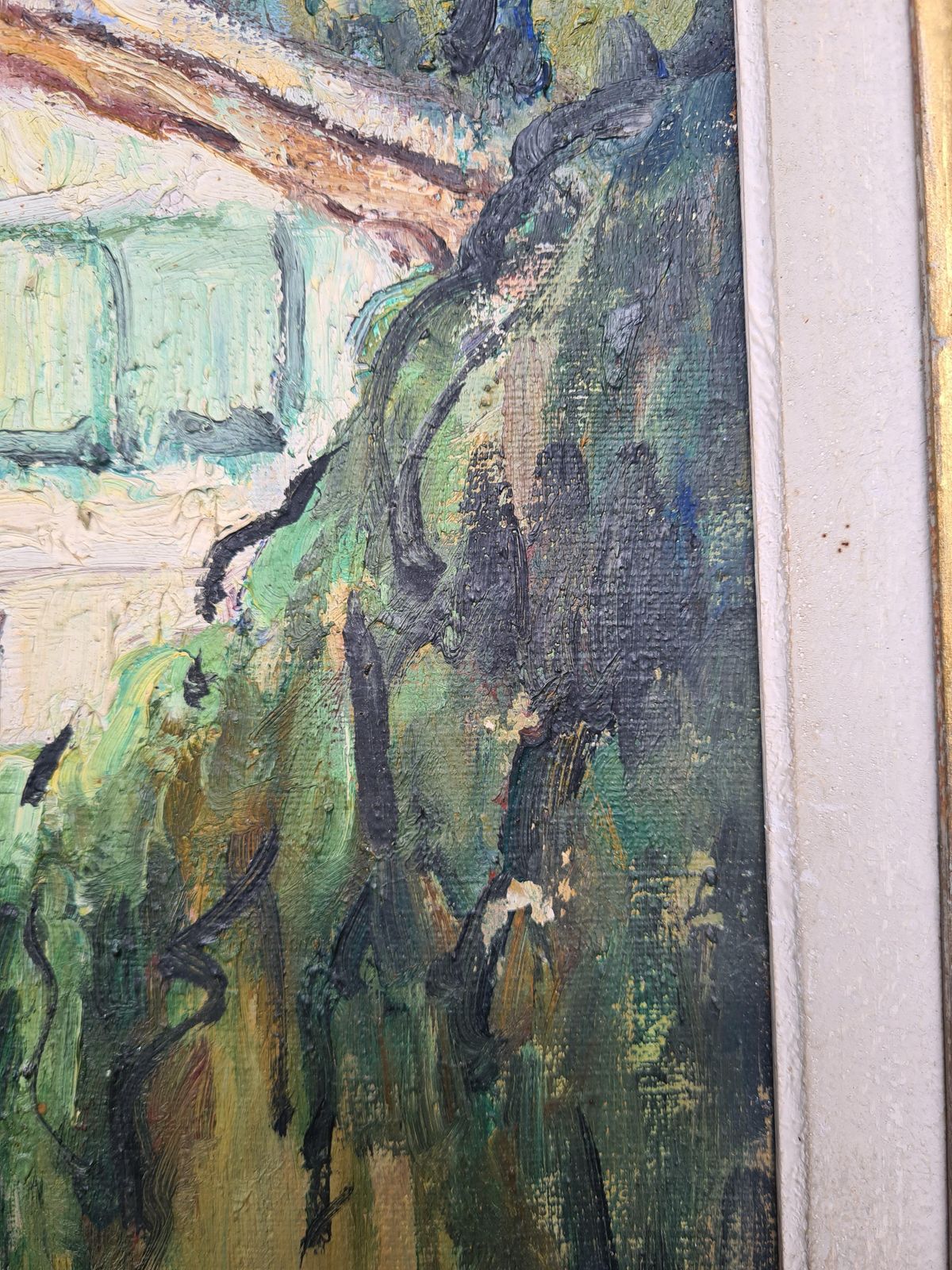 J Georgesmid 20th Century Oil On Canvas View Of Grenada photo vinterior