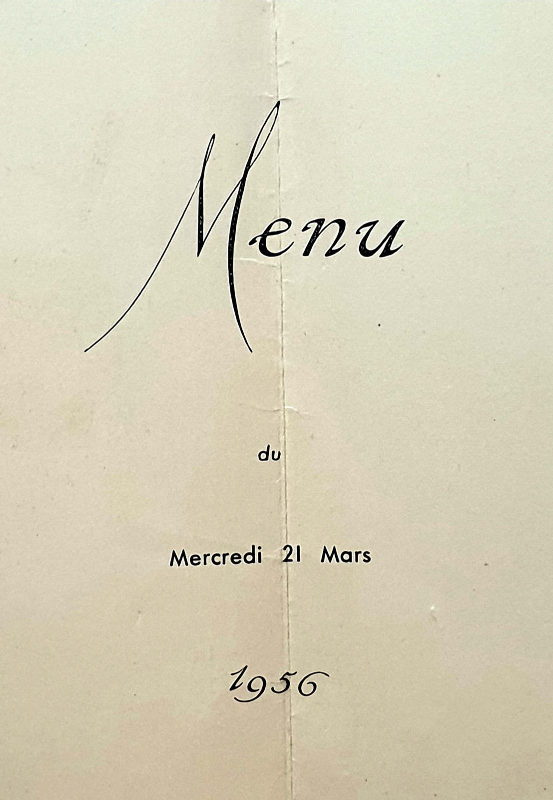 photo vinterior Jean Merciermid Century Original Printed Menu, Transatlantic French Line, 'Ile De France'.1956