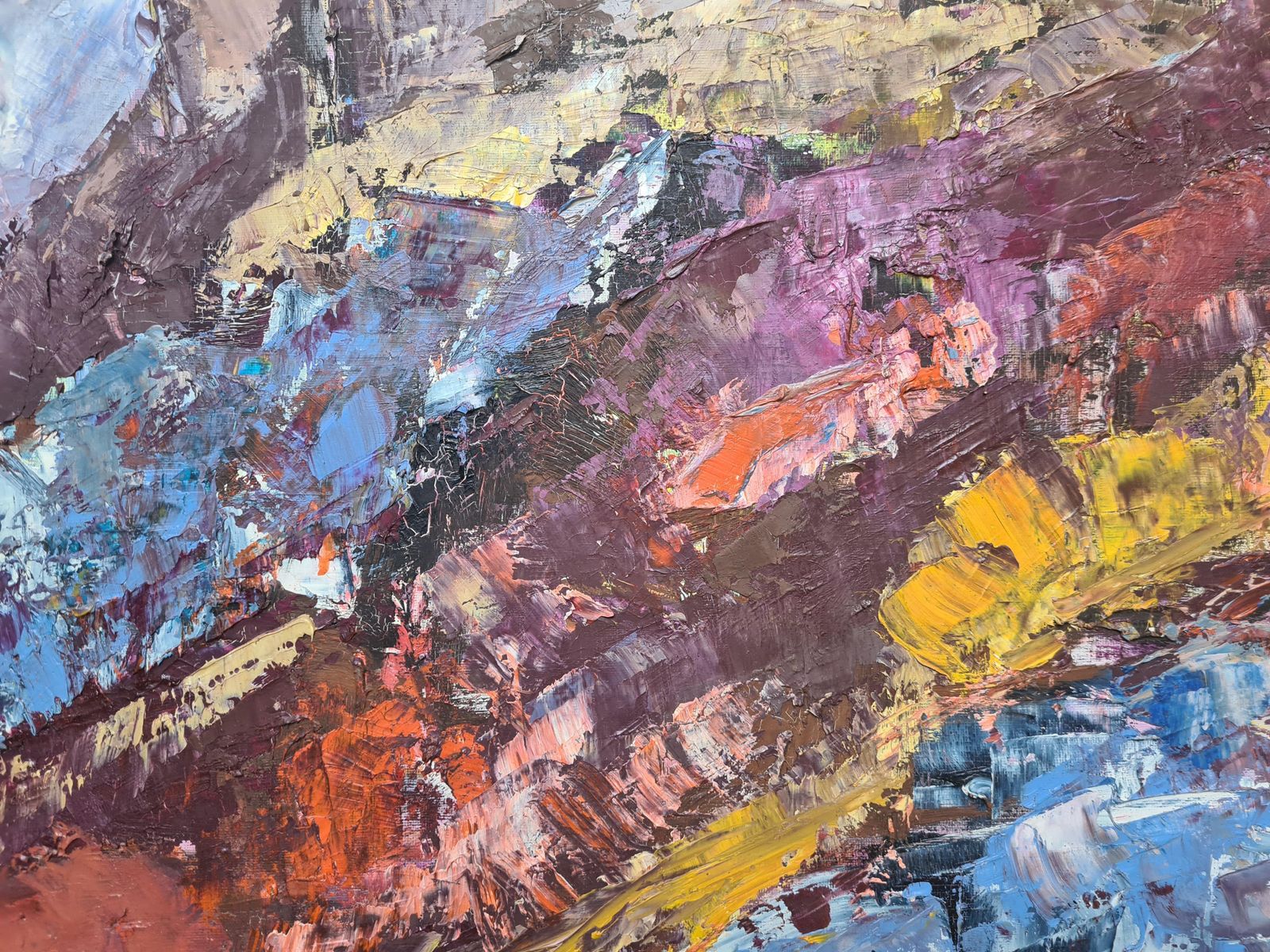 Gisele Grant Gapailmid Century French Expressionist Oil On Canvas, Rêve Mauve1973 photo 689.0