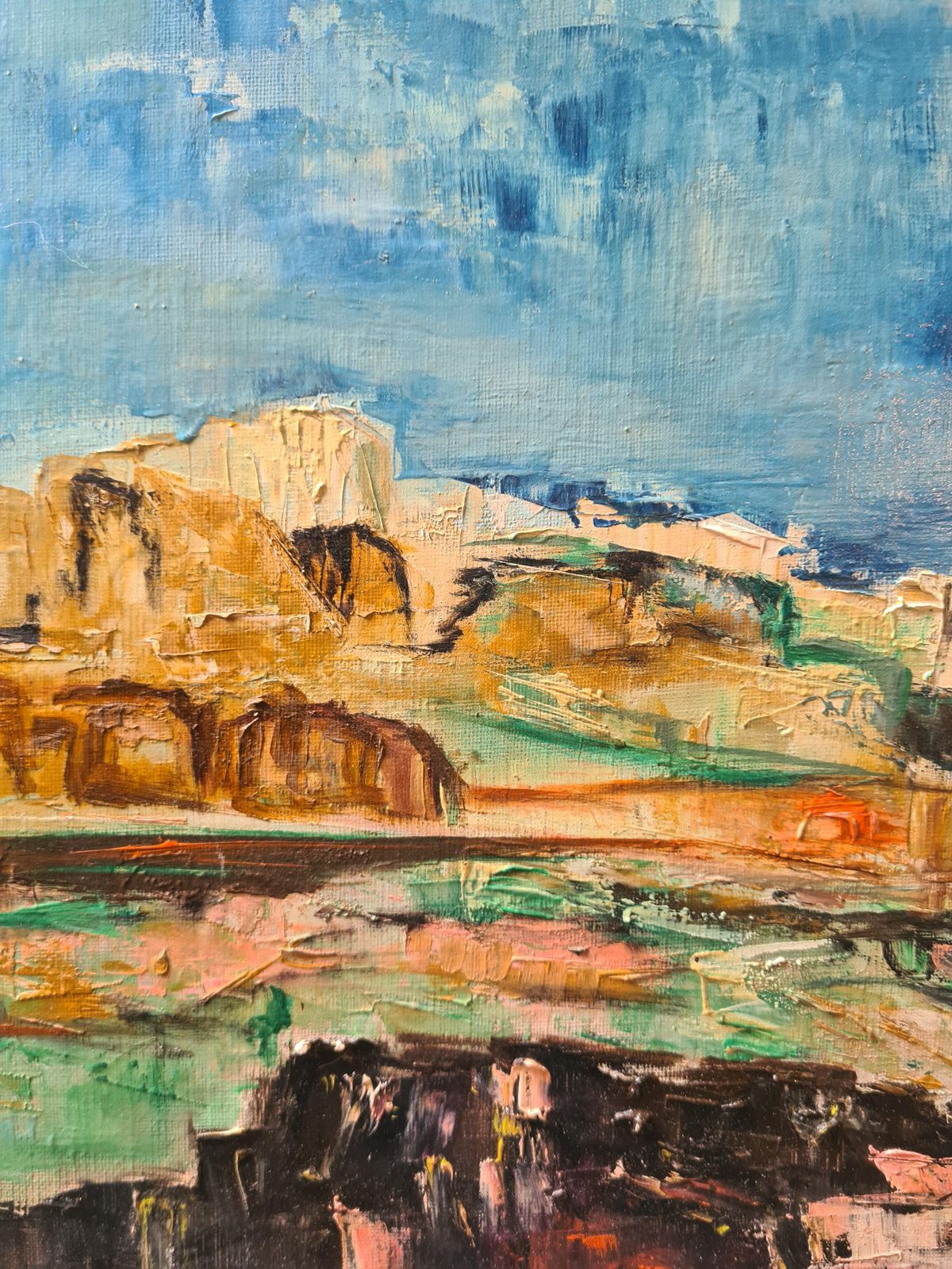 Gisele Grant Gapailmid Century French Expressionist Oil On Canvas, Vers La Durance1974 photo Art