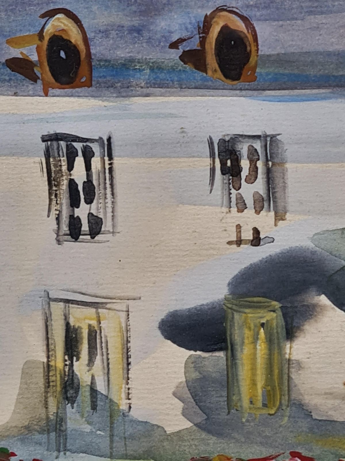 Minette Dropsymid 20th Century French Landscape, Watercolour, The Bastide photo vintage