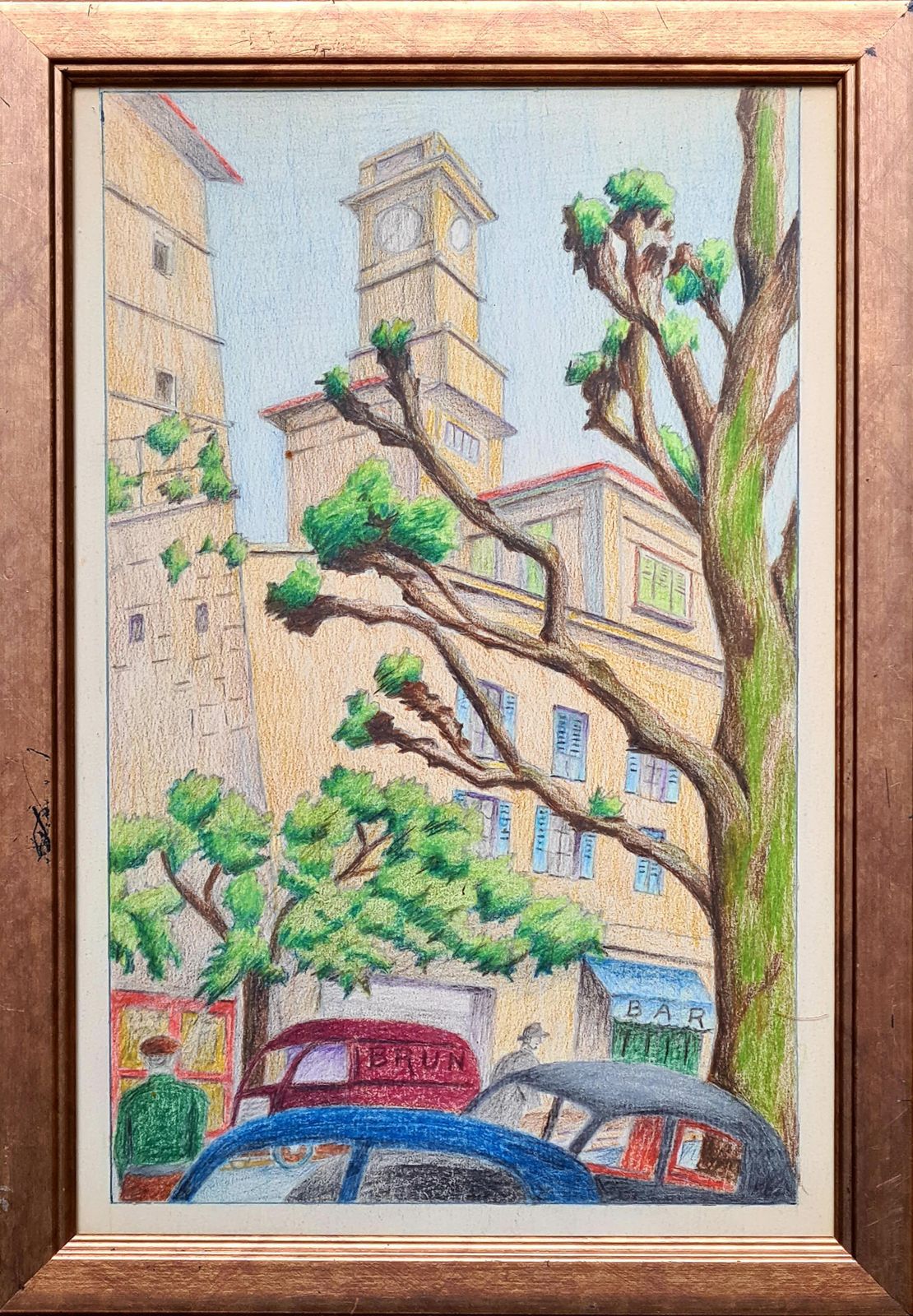 Pair Of French Mid Century Drawings, 'Ligne Claire' After Hergé, Grasse And Nice1969 photo furniture