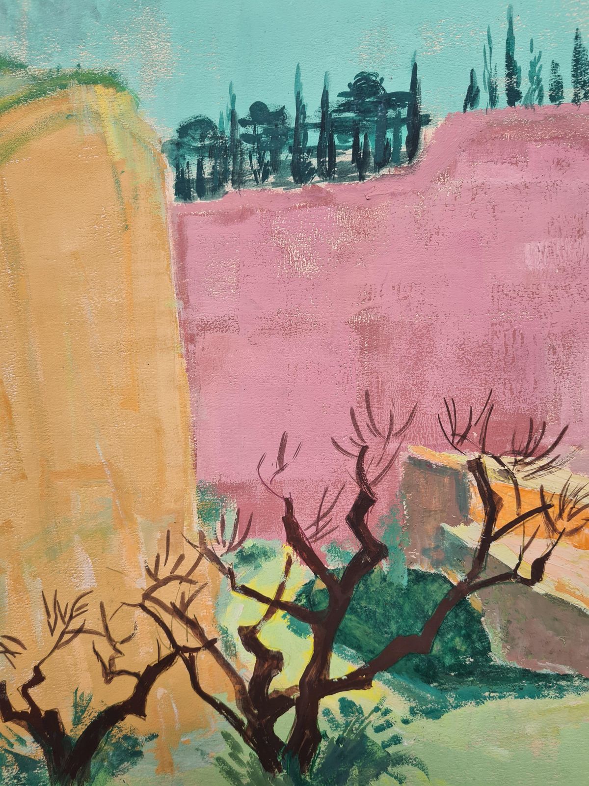 Fauvist Colour Field Landscape, Les Baux De Provence By G Ricard photo Art