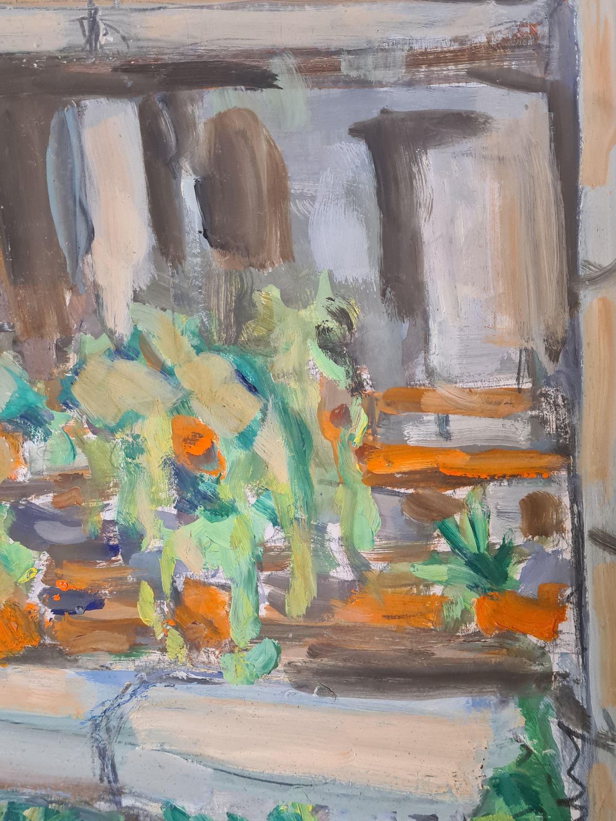 Colourful French Courtyard Garden View, The Geraniums By Claude Gemy photo buy