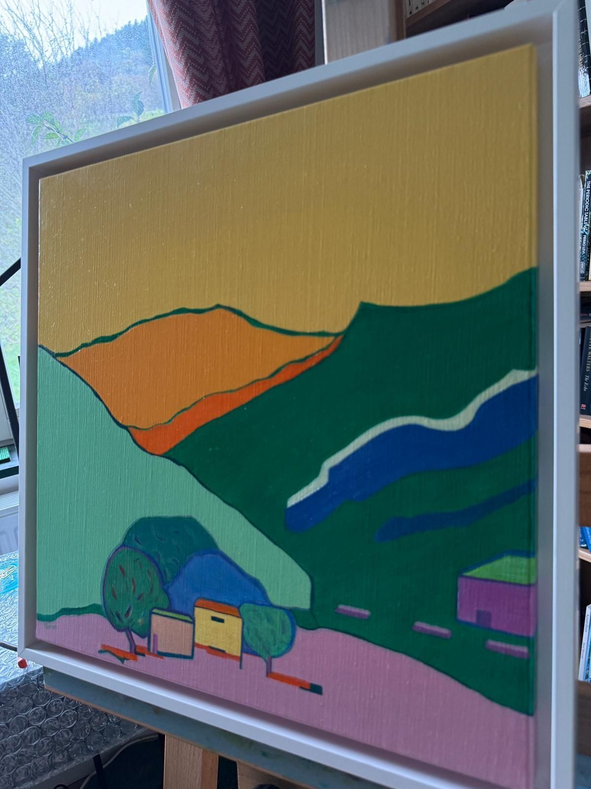 photo furniture Bernadette Van Baarsen Contemporary Abstract Geometric Colour Field Oil On Canvas, ' Intermezzo 7'2024