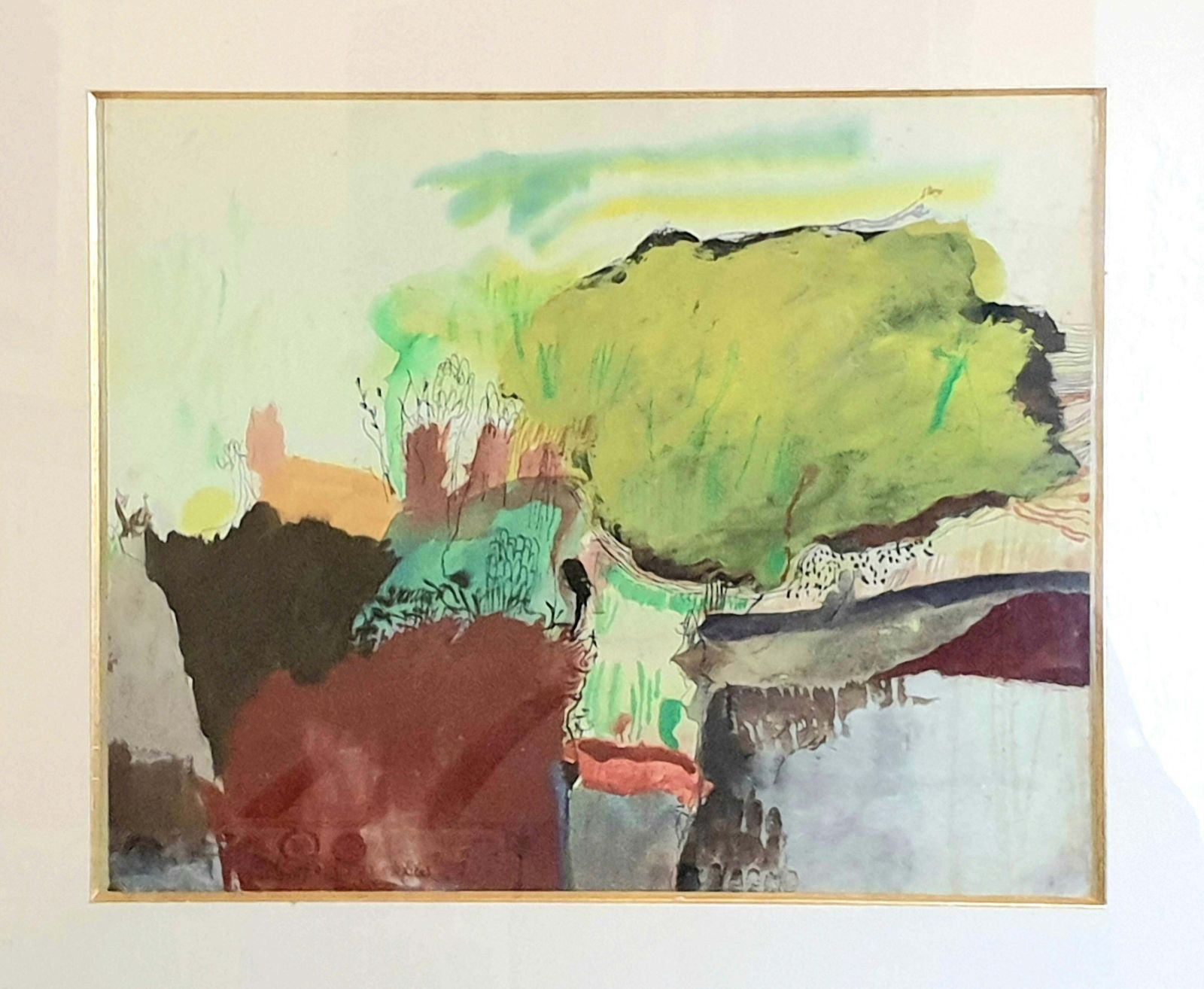 Abstract Expressionist Acrylic And Oil On Paper From 1972 Byjoep Goeting photo furniture